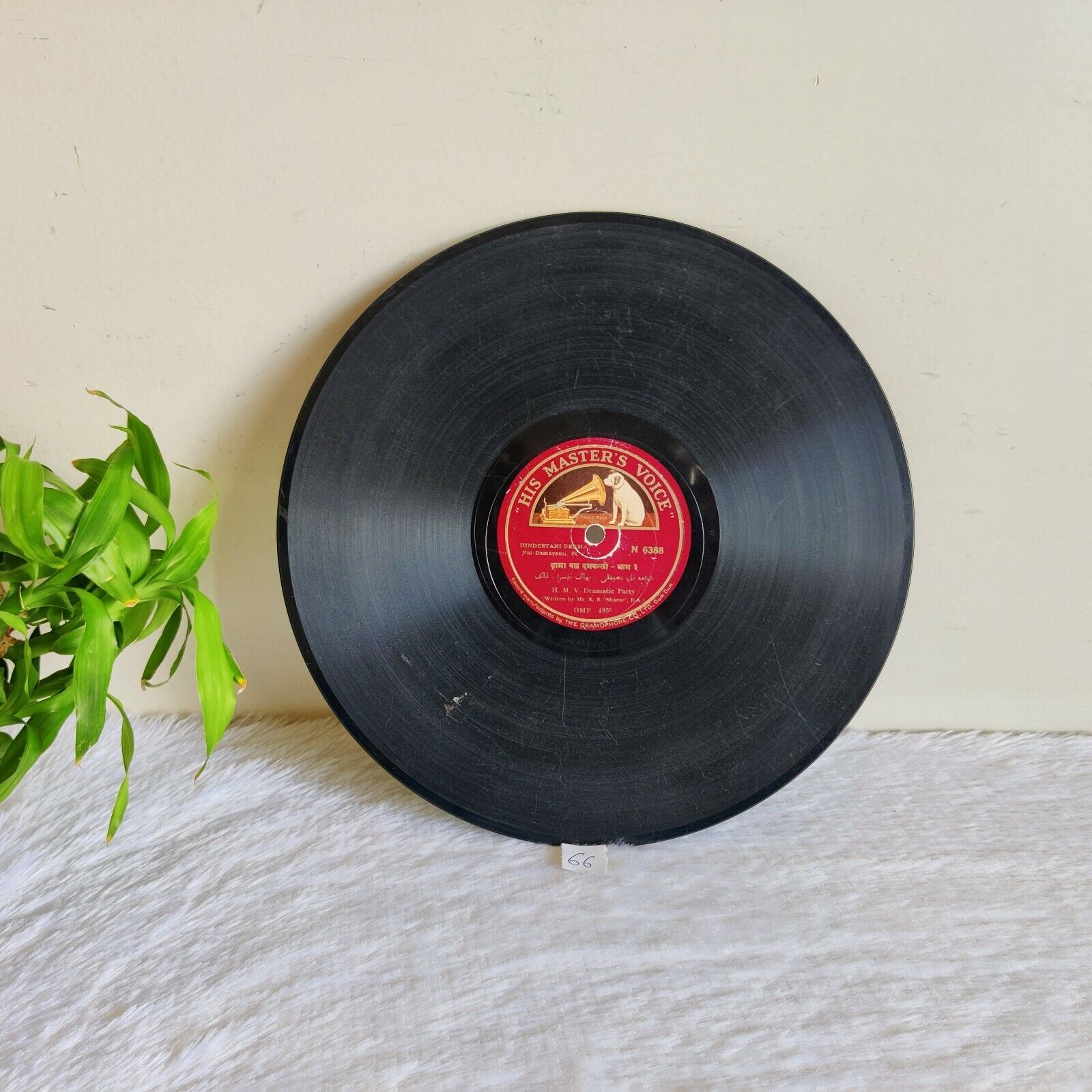 Vintage 78 RPM Hindustani Drama Nal Damayanti N.6388 HMV Gramophone Record RE66