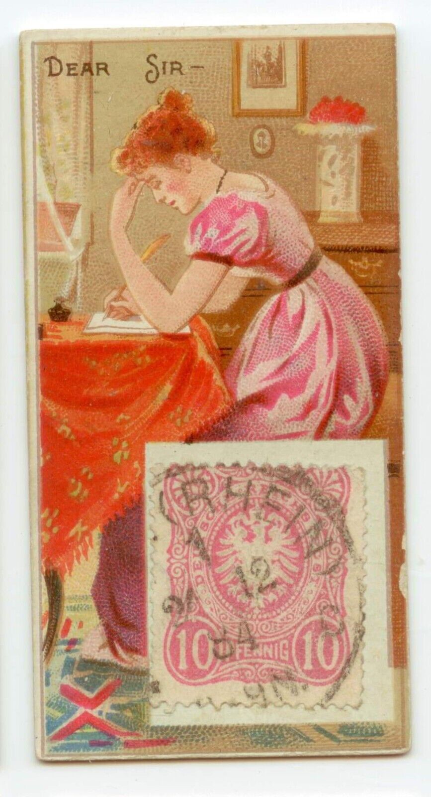 c1889 Duke's Postage Stamp card - Dear Sir - Germany stamp