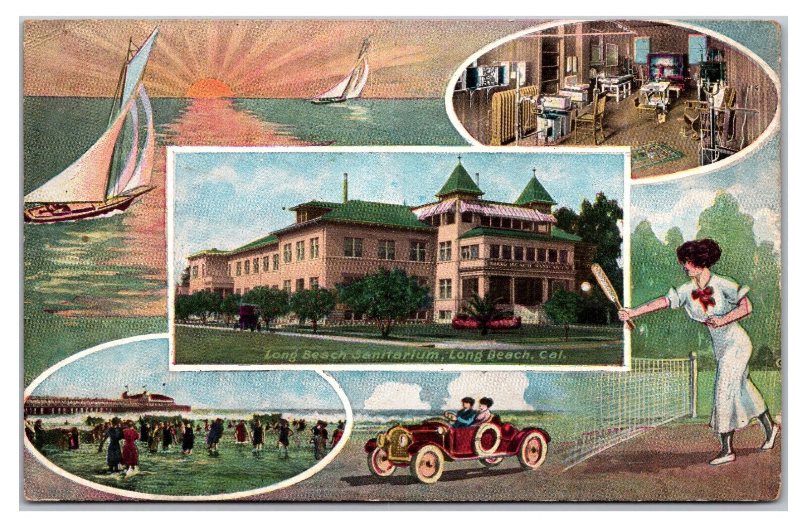 VTG 1910s - Long Beach Sanitarium - Long Beach, California Postcard (UnPosted)