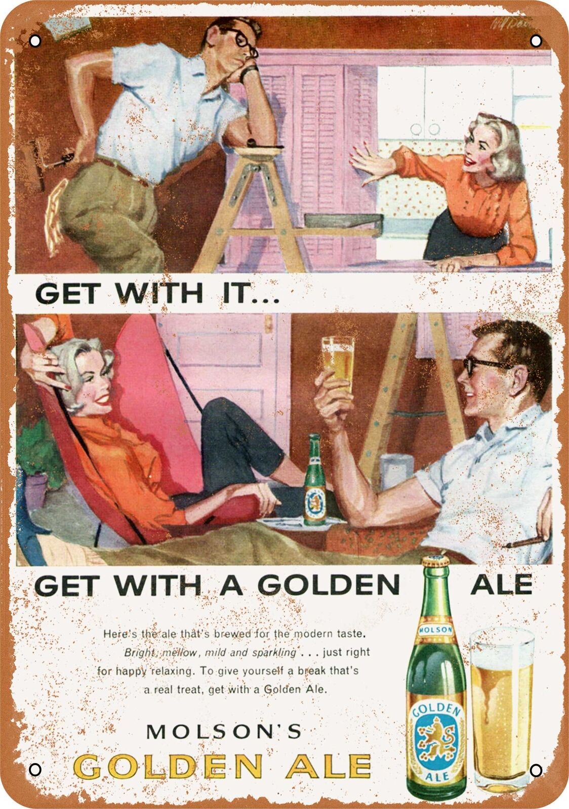 Metal Sign - 1958 Molson\'s Golden Ale - Vintage Look Reproduction