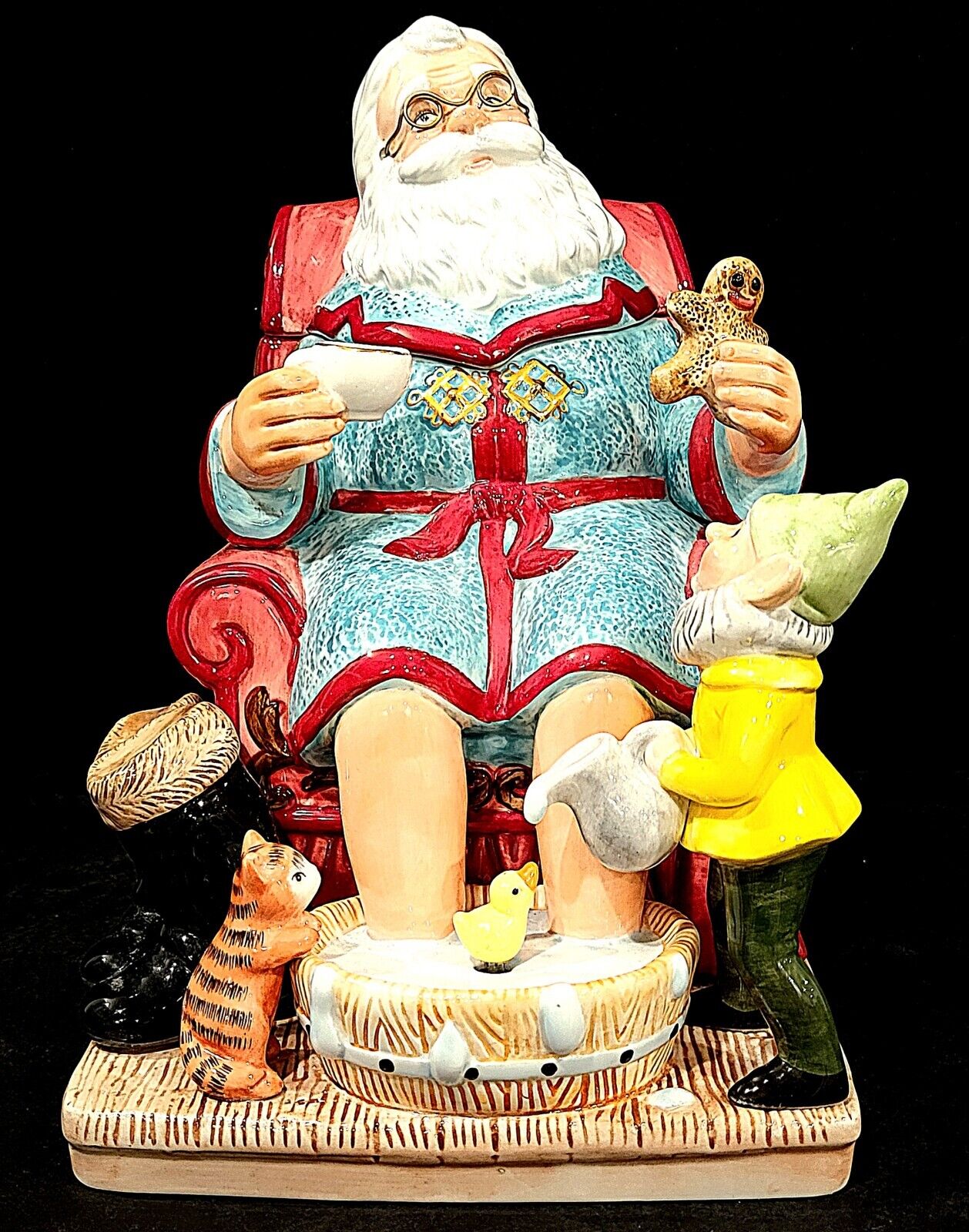 WATERFORD TEA TIME FOR SANTA MUSICAL COLLECTIBLE COOKIE JAR HOLIDAY HEIRLOOM