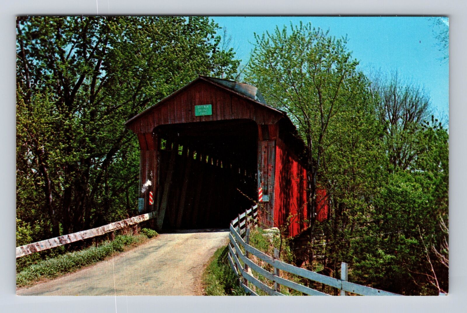 Putnam County IN-Indiana, Dick Huffman Bridge, Big Walnut Creek Vintage Postcard