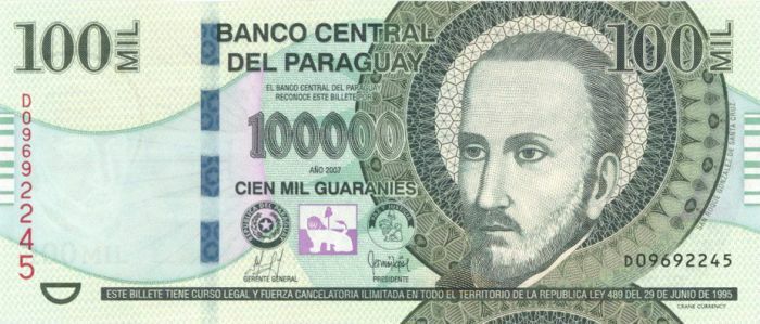 Paraguay - 1,000,000 Guaranies - P-233 - 2007 dated Foreign Paper Money - Paper 