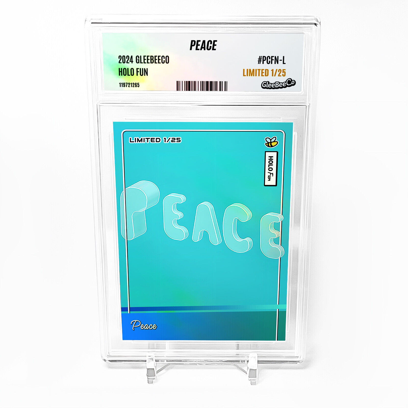 PEACE Holographic Art Card 2024 GleeBeeCo Slabbed Funky #PCFN-L Only /25