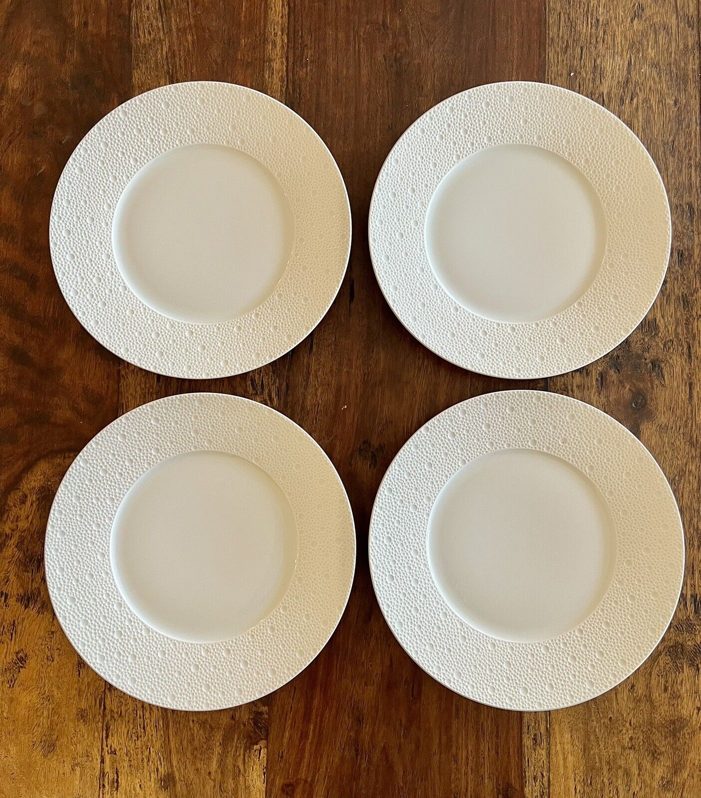 Bernardaud Ecume White Dinner Plate 10.25” Set Of 4