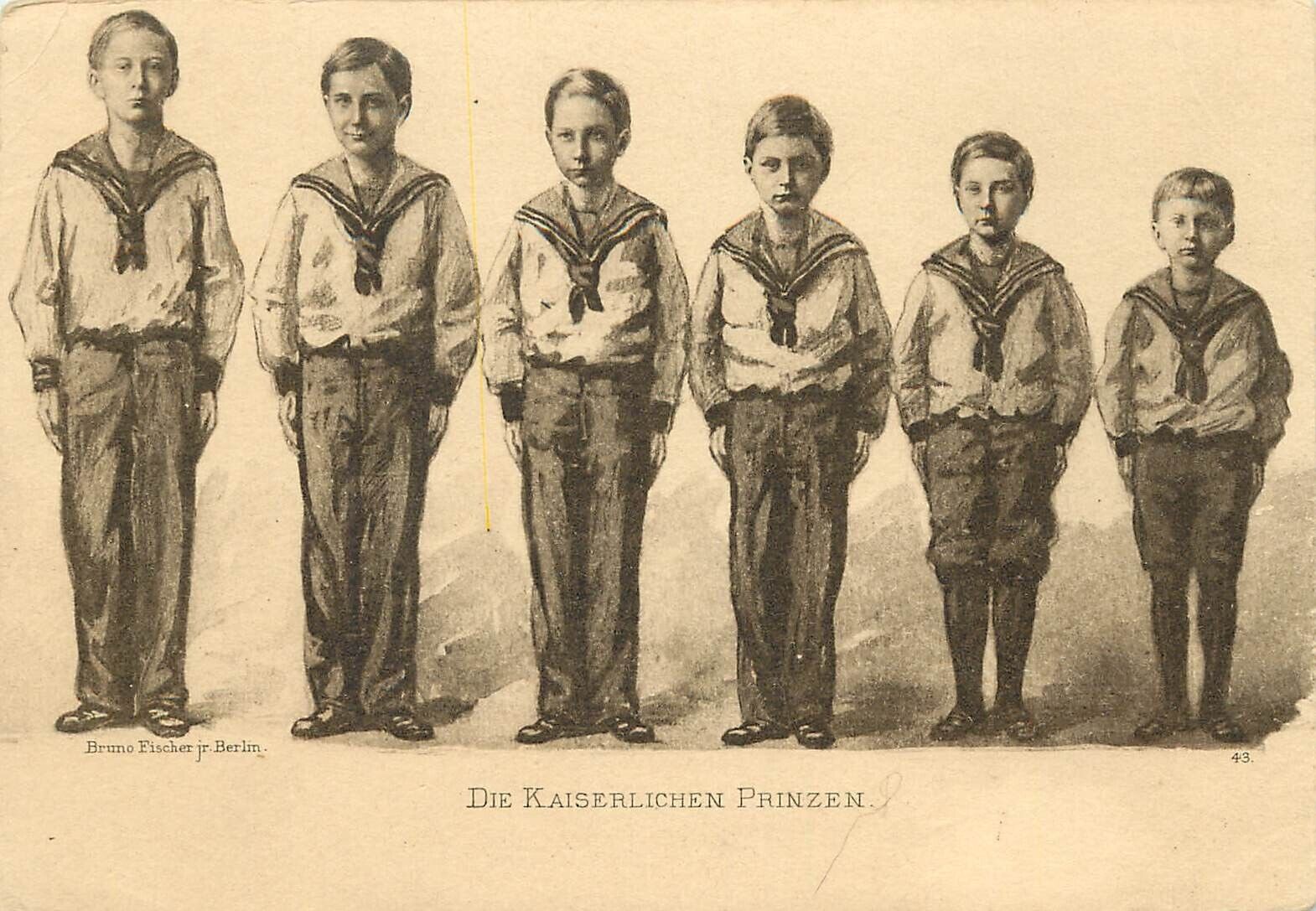 Kaiser Wilhelm II  Children Kaiserlichen Prinzen Adelbert Eitel Friedrich Oskar
