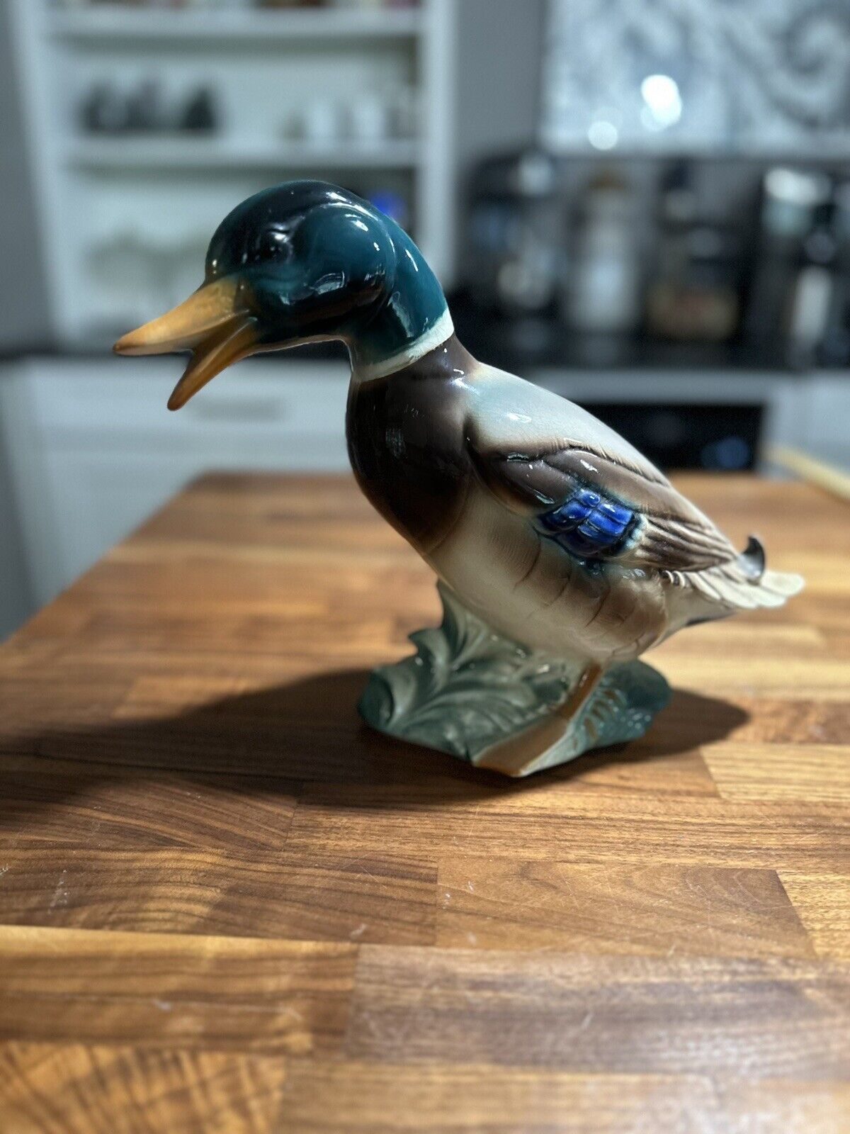 Large Vintage Royal Copley Mallard Duck Porcelain Figurine