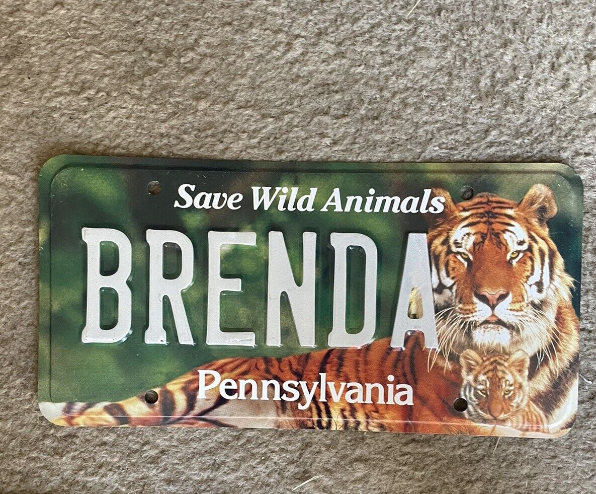 PENNSYLVANIA Wild Animals novelty Vanity License Plate - PA #Brenda