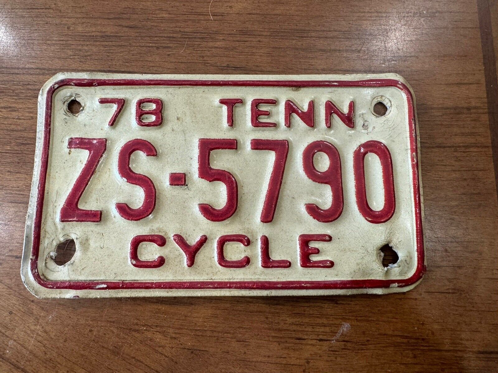 Vintage Antique 1978 Tennessee Motorcycle License Plate   T-1009