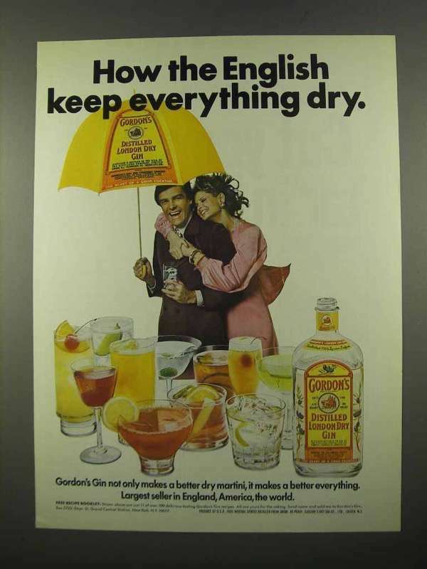 1975 Gordon\'s Gin Ad - How The English Keep Dry