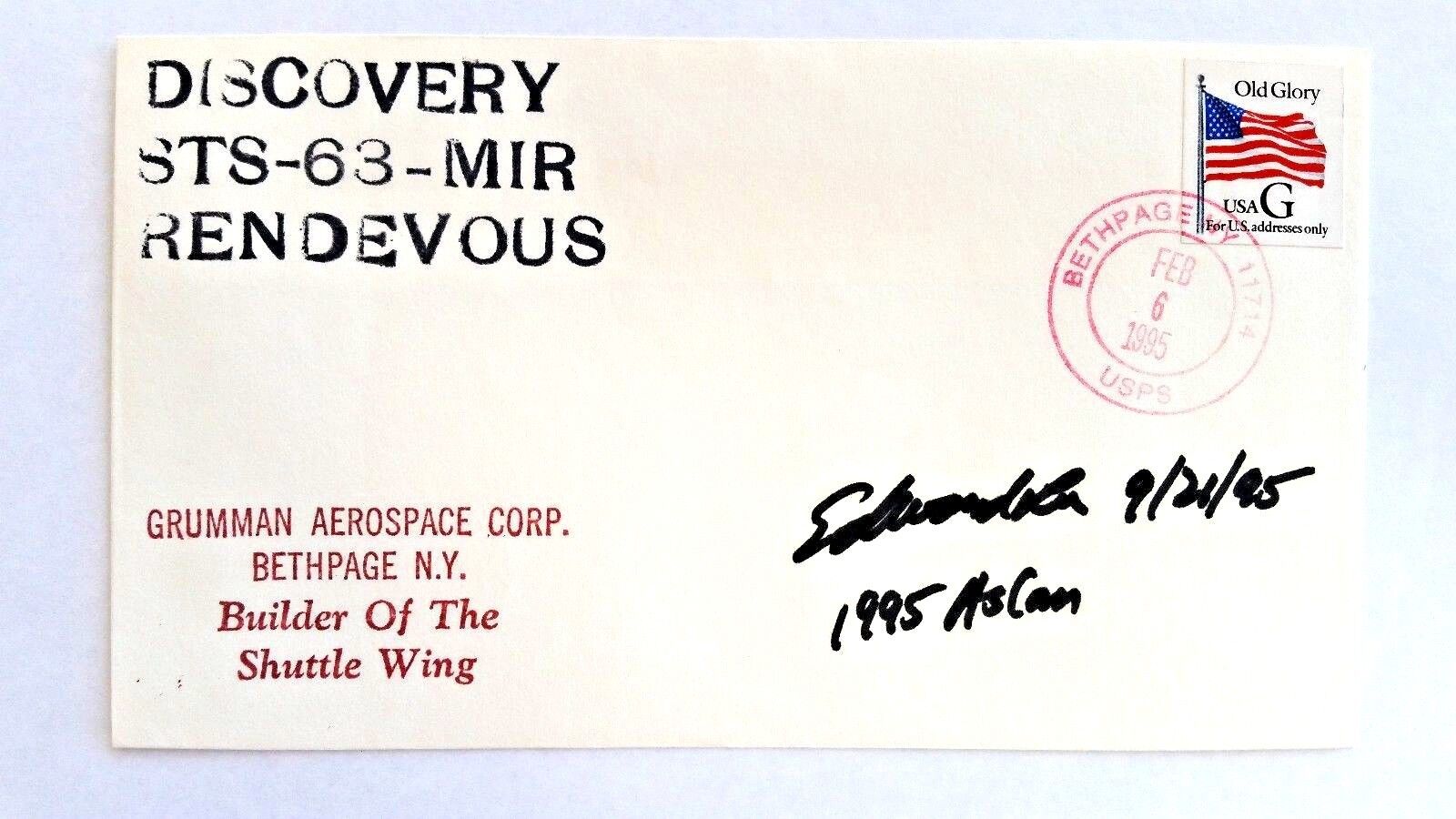 US ASTRONAUT Edward Tsang \'ED\' Lu signed DISCOVERY STS-63-MIR RENDEVOUS envelope