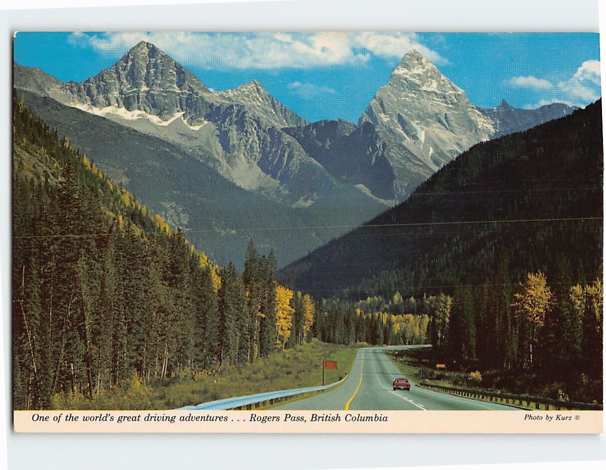 Postcard One of the worlds great driving adventures . . . Rogers Pass Canada
