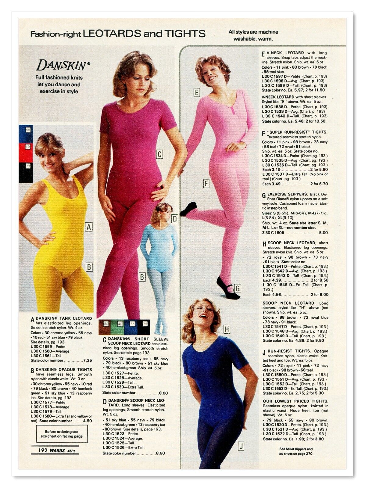 Montgomery Wards Danskin Leotards 70s Fashion Vintage 1977 Print Magazine Ad
