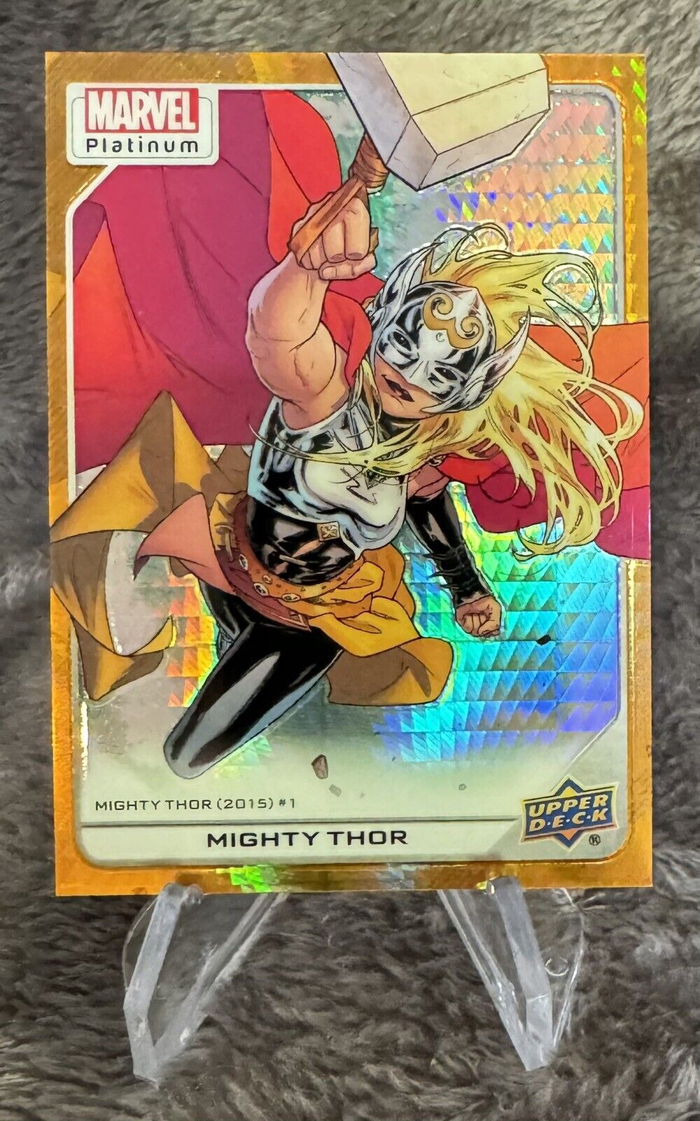2023 Upper Deck Marvel Platinum Mighty Thor Amber Crystals #/5
