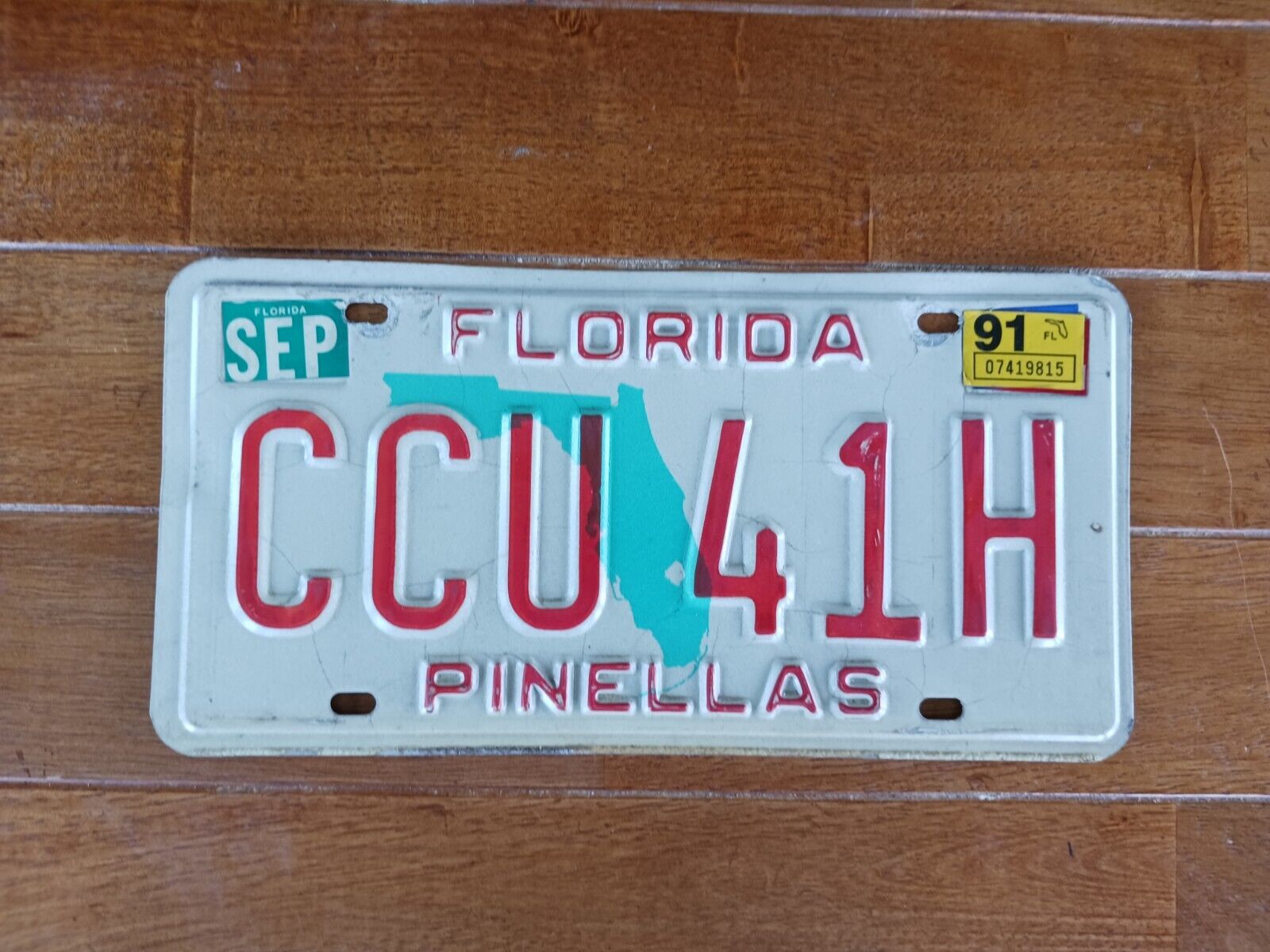 1991 Florida FL Pinellas License Plate CCU 41H