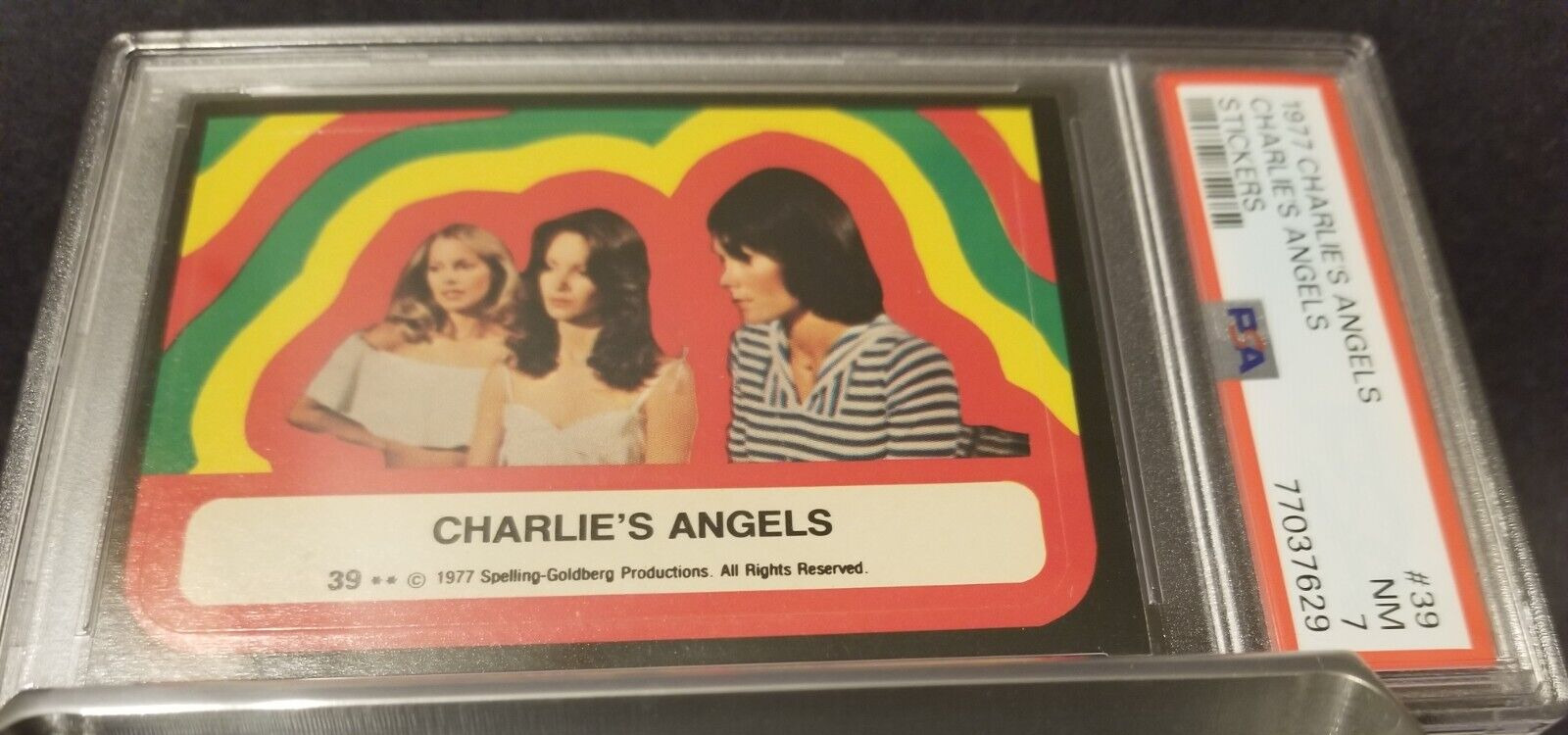 1977 CHARLIE\'S ANGELS # 39 PSA 7 NM CHARLIE\'S ANGELS STICKER CARD