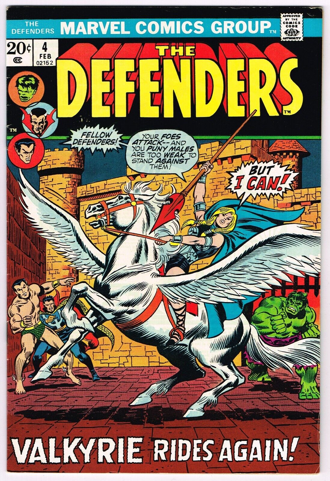 Defenders 4 (Marvel 1973) FN/VF or VF- 1st Barbara Norris as Valkyrie