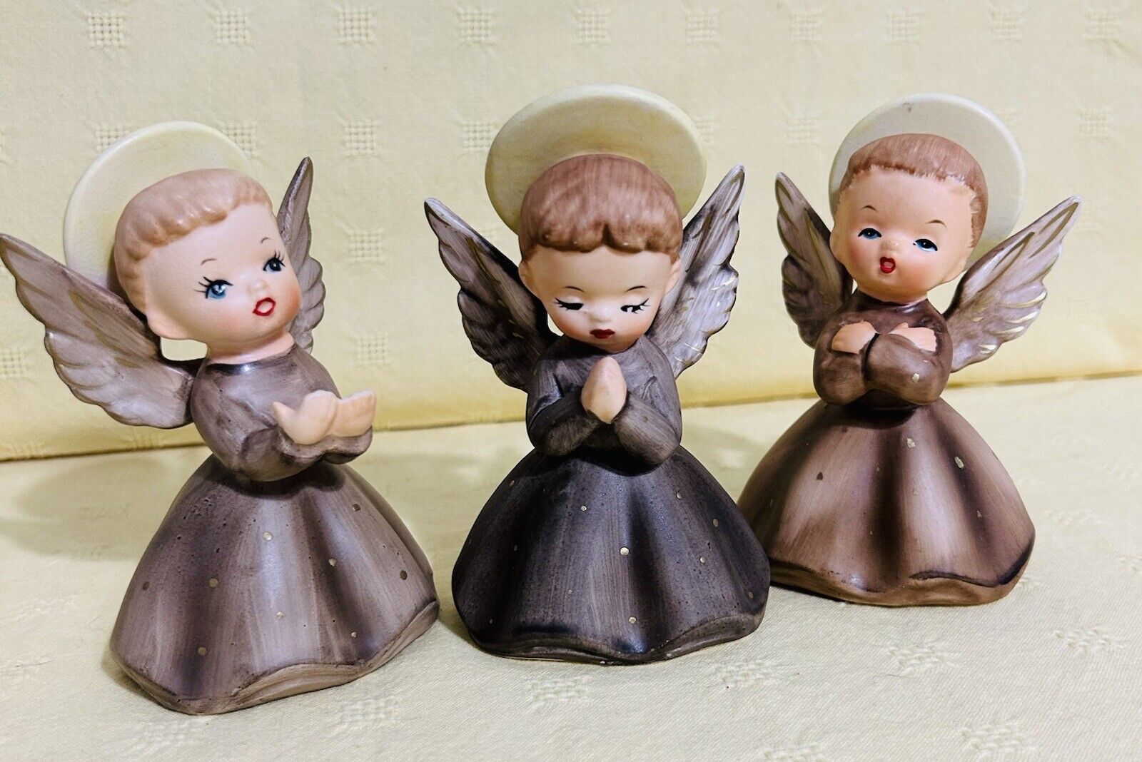 Vintage Napcoware Angels 3 Engaging Heavenly Choir Boy & Girl Figurines 1 Price