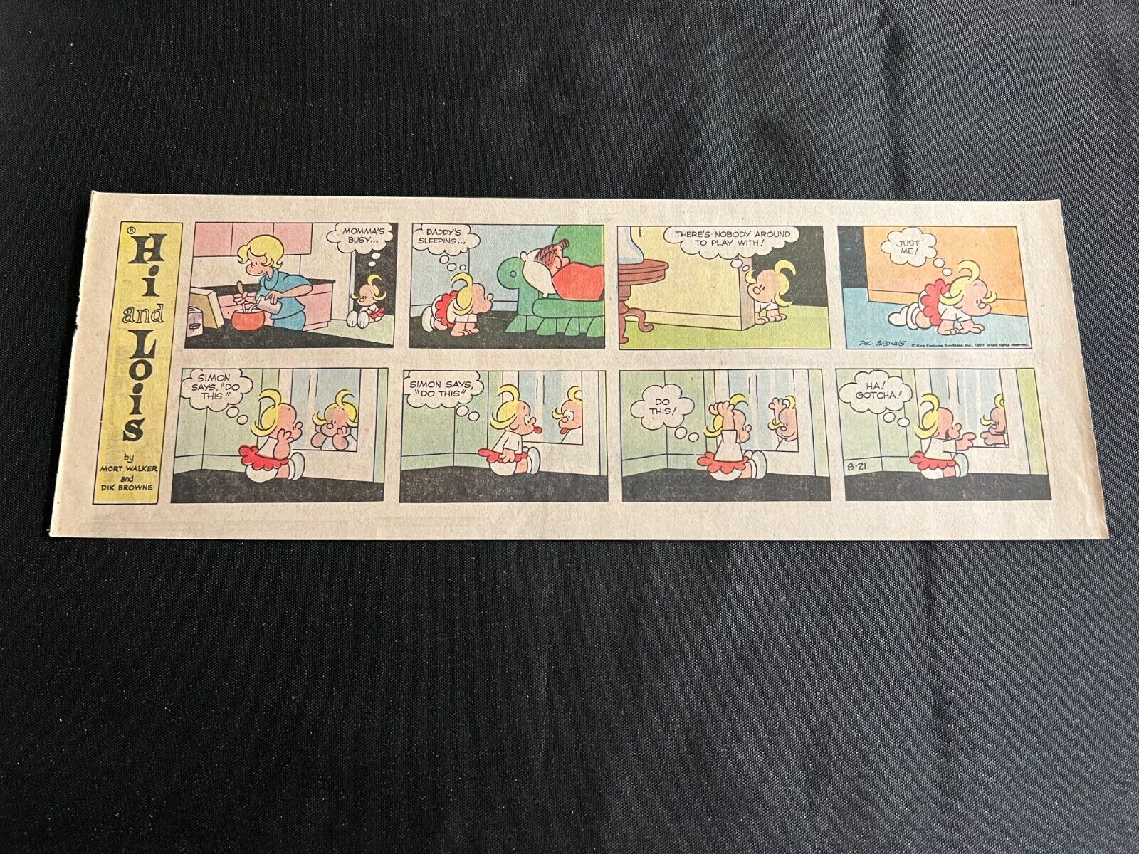 #Q05a HI AND LOIS by Mort Walker Sunday Quarter Page Strip August 21, 1977