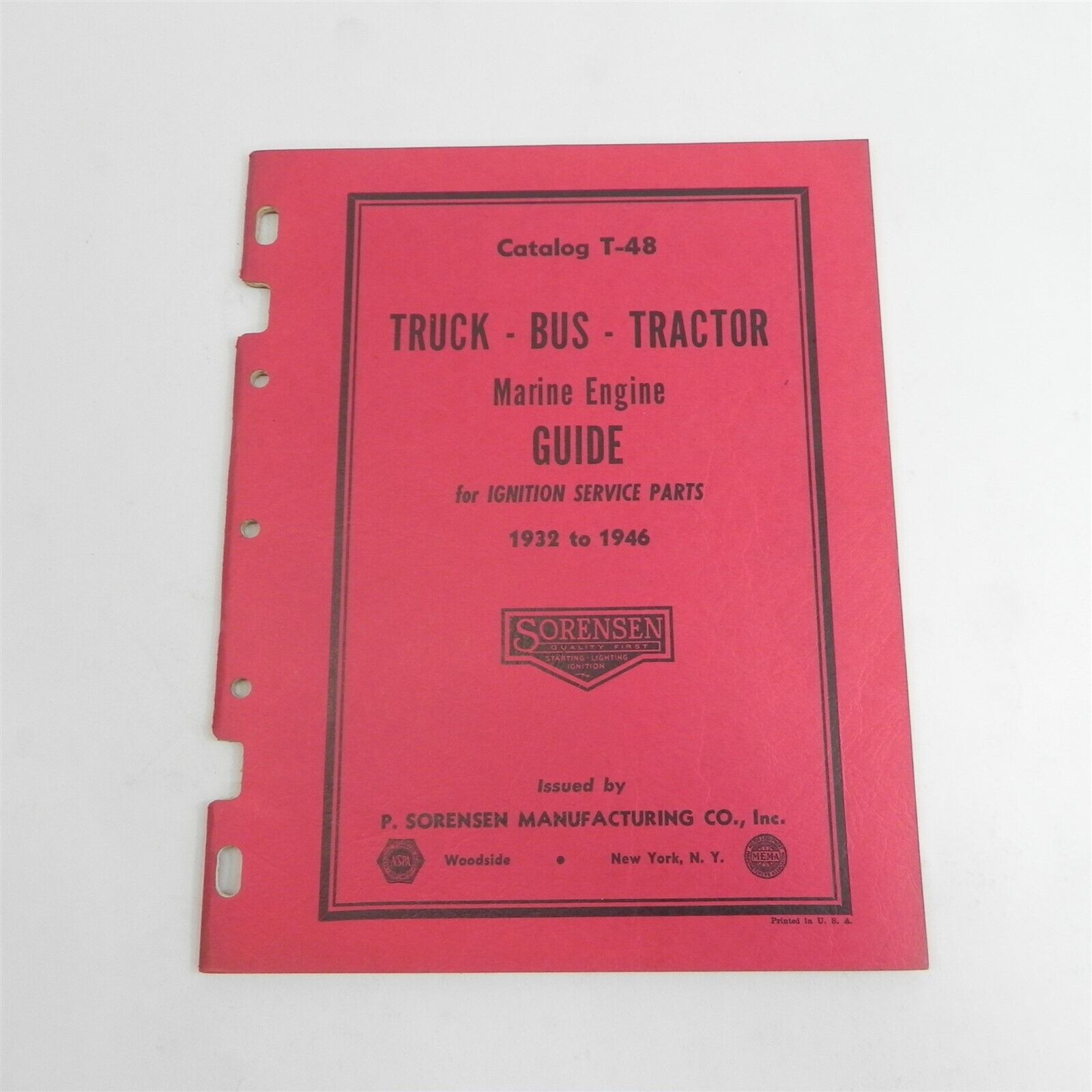 VINTAGE SORENSEN TRUCK BUS TRACTOR MARINE ENGIE GUIDE FOR 1932-1946