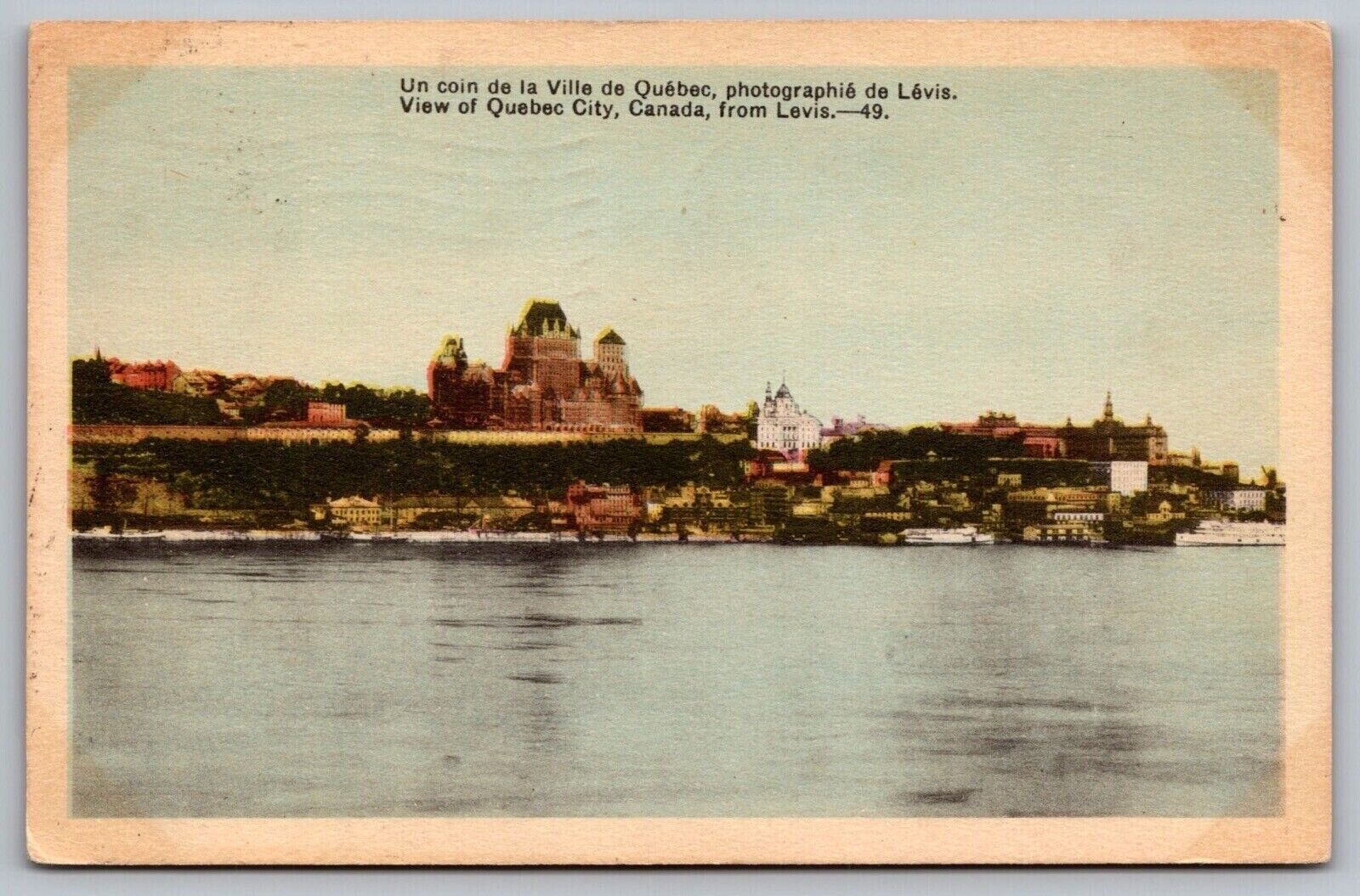 Quebec City Canada Levis Waterfront Lake Mansion Shore Vintage WOB PM Postcard