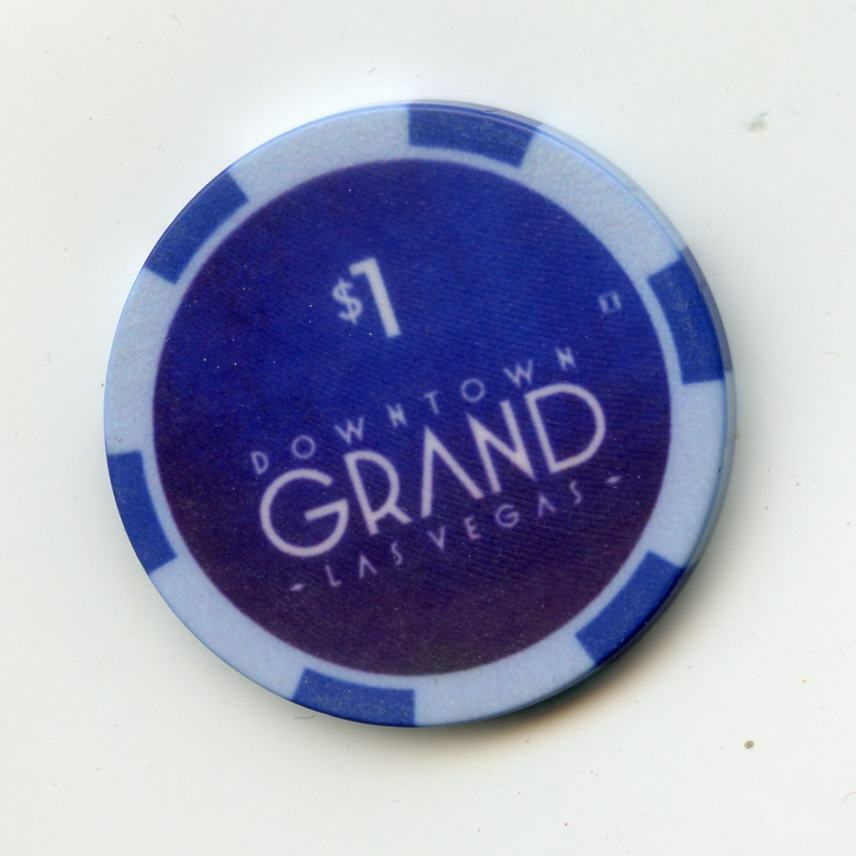 1.00 Chip from the Downtown Grand Casino Las Vegas Nevada Raised Mark