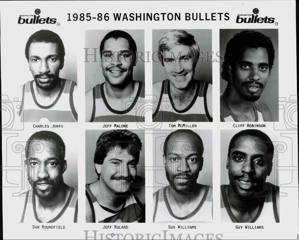 1985 Press Photo Washington Bullets basketball head shots - srs01032