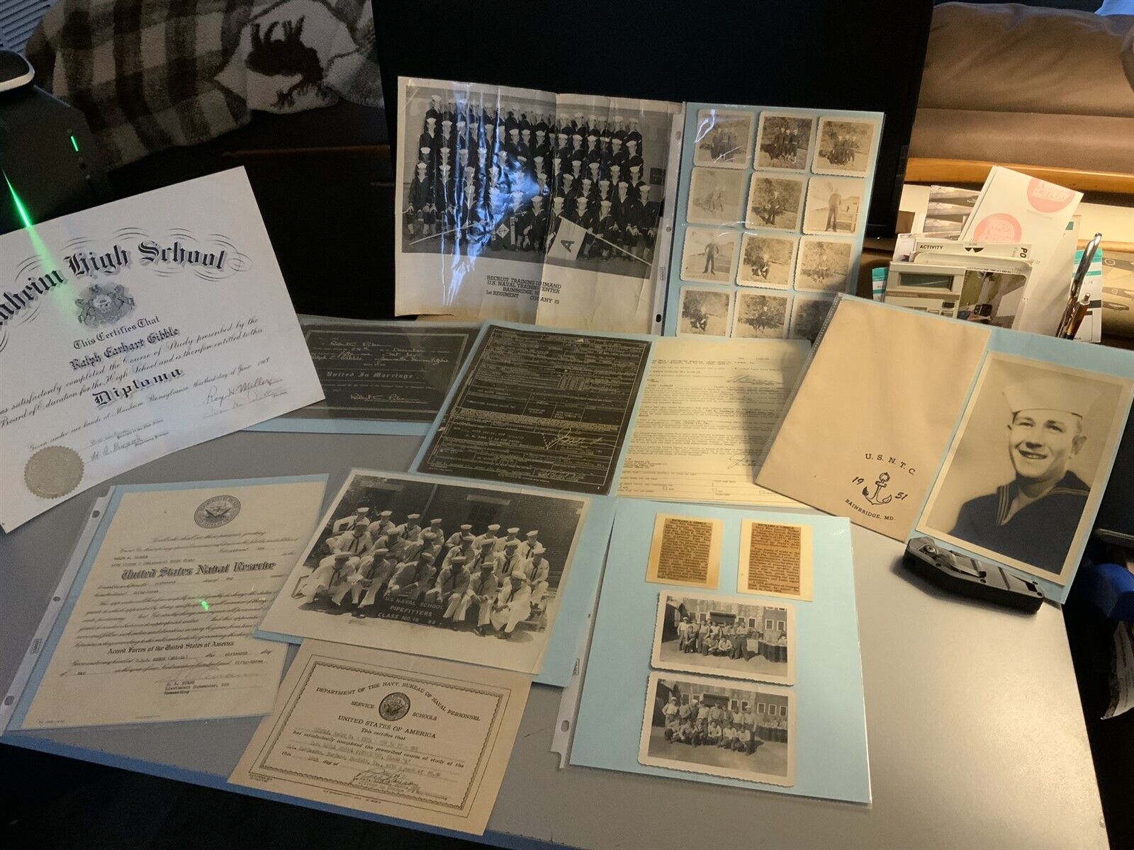 1951 US Navy Sailor LOT - Basic Graduation, Certificates, Photos, DD-214, More