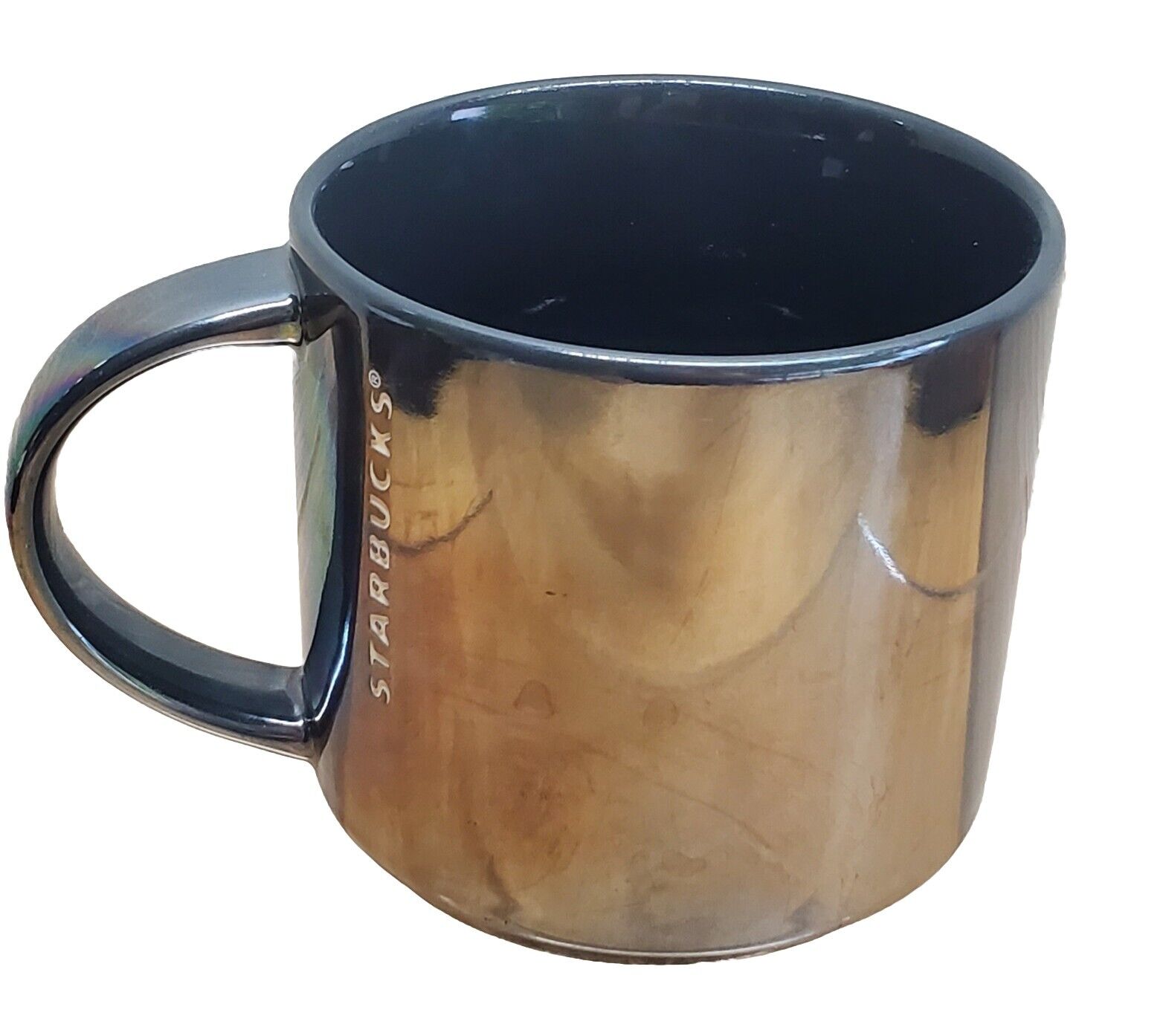 Starbucks Chrome Platinum Mirrored 14 ounce Collector\'s Coffee Cup Mug 2013