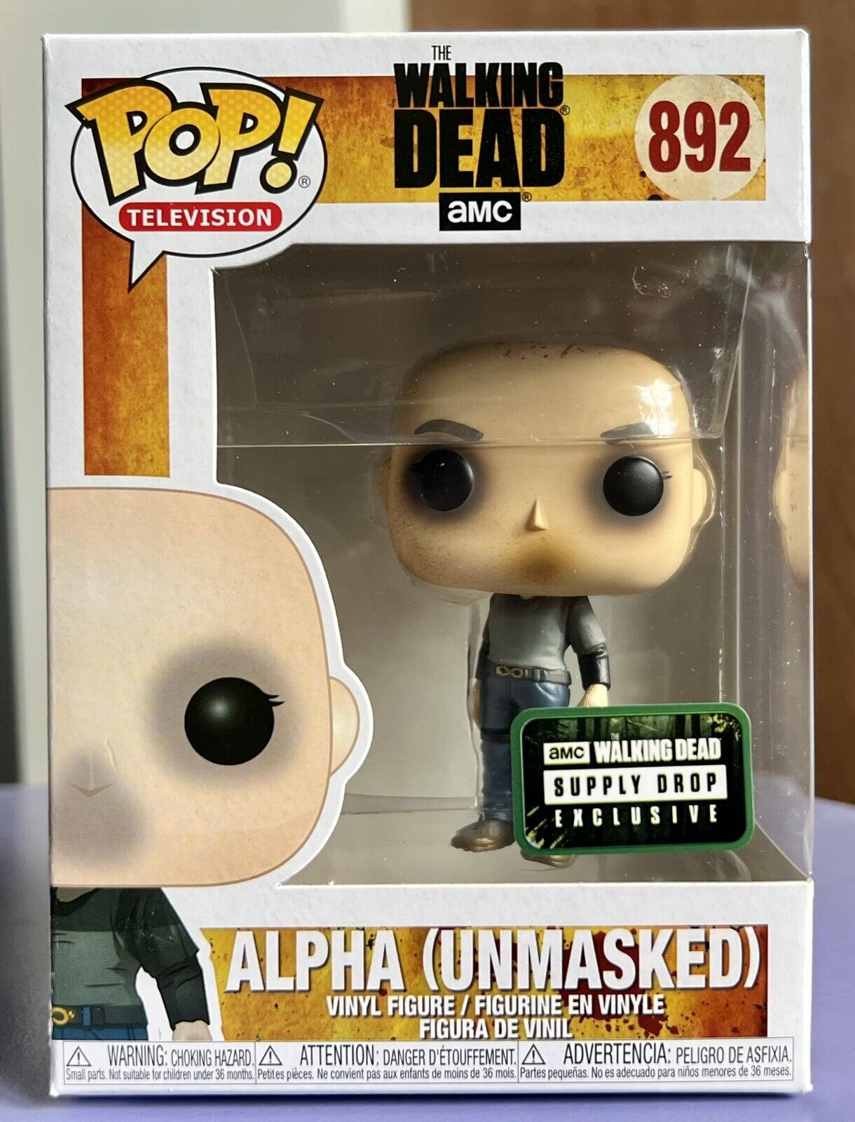 VAULTED Funko POP The Walking Dead: ALPHA (Unmasked) #892 Supply Drop Exclusive