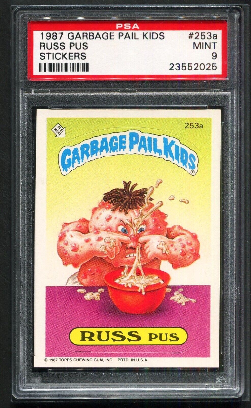1987 Garbage Pail Kids Stickers #253a RUSS PUS PSA 9 MINT