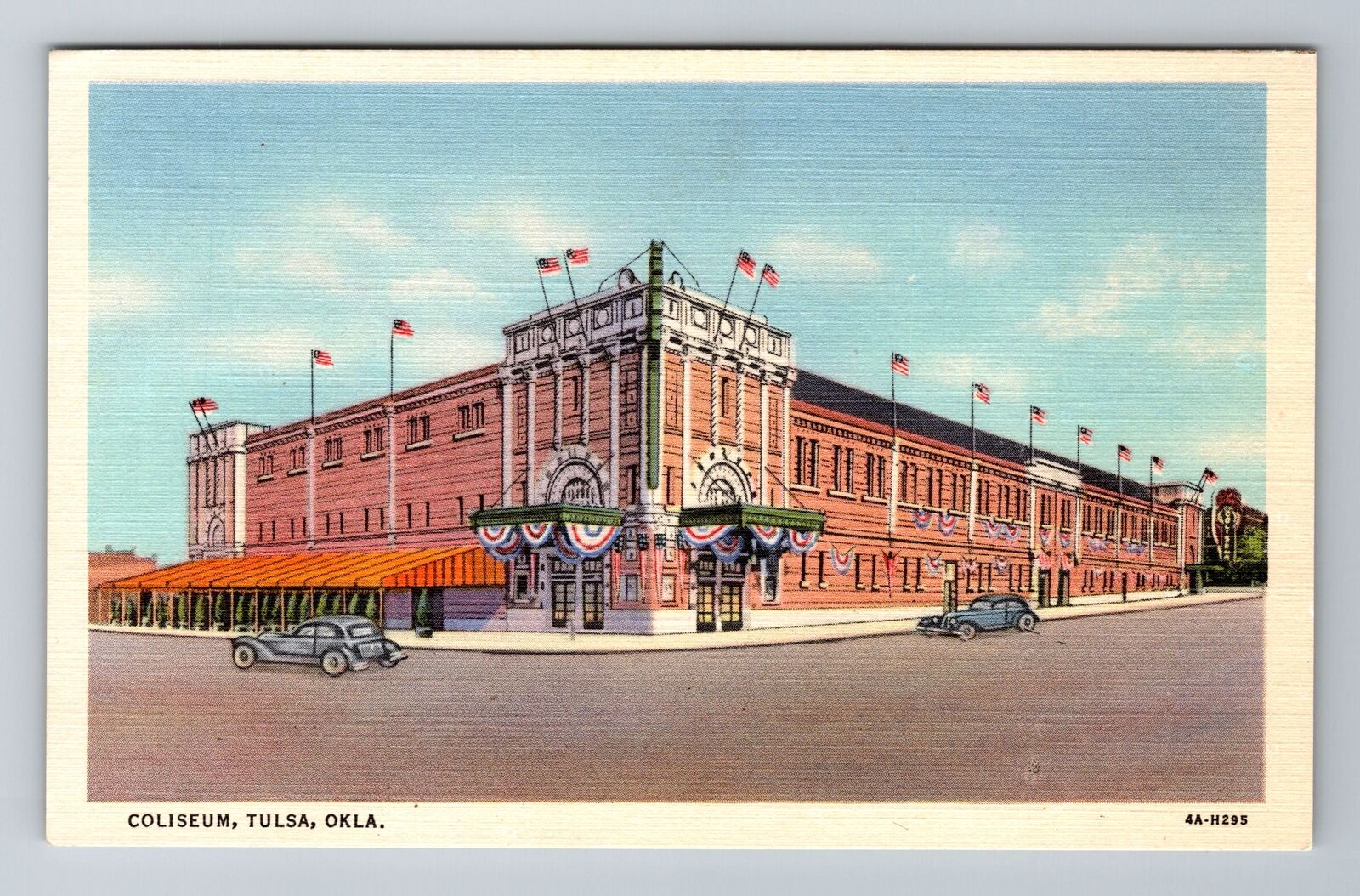 Tulsa OK-Oklahoma, Coliseum, Advertising, Antique, Vintage Souvenir Postcard