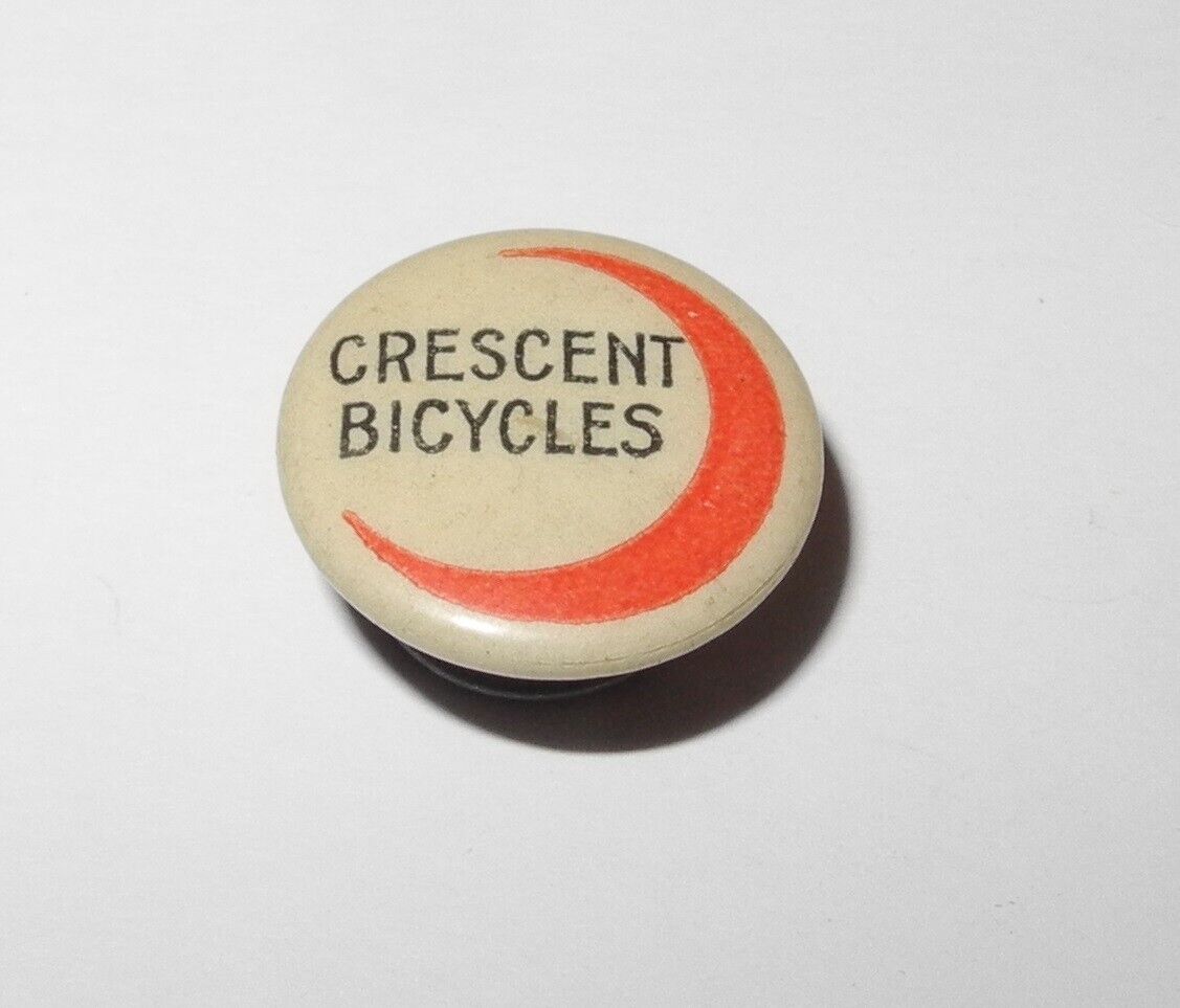 Vintage 1890\'s Crescent Bicycle Cycle Advertising Lapel Stud Token Charm Pin