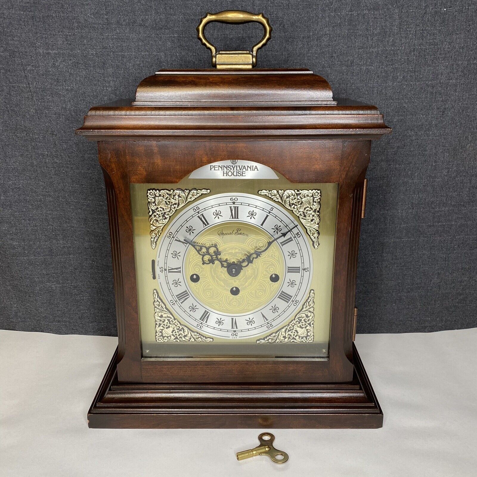 Pennsylvania House Hermle 340-020A Germany Westminster Chime Mantle Clock w/Key