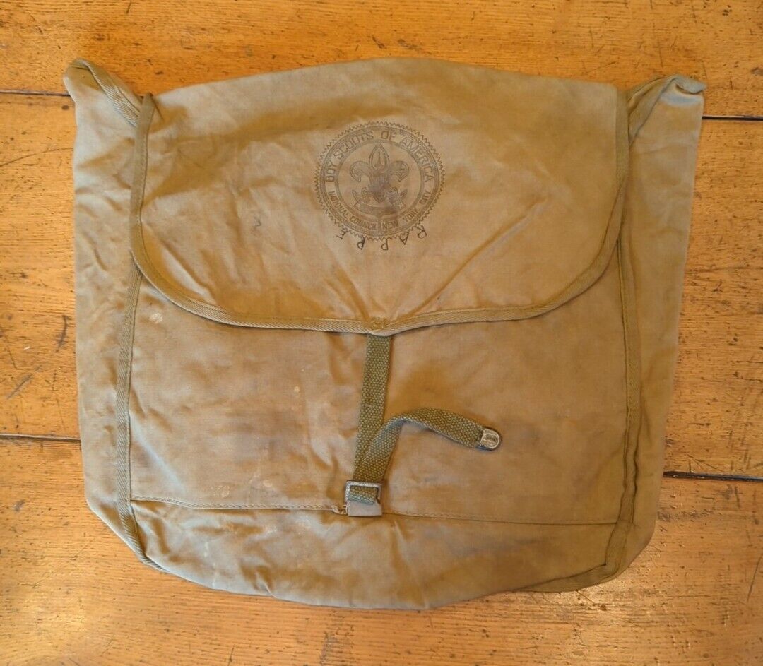 VINTAGE BOY SCOUTS OF AMERICA NATIONAL COUNCIL BACKPACK CANVAS