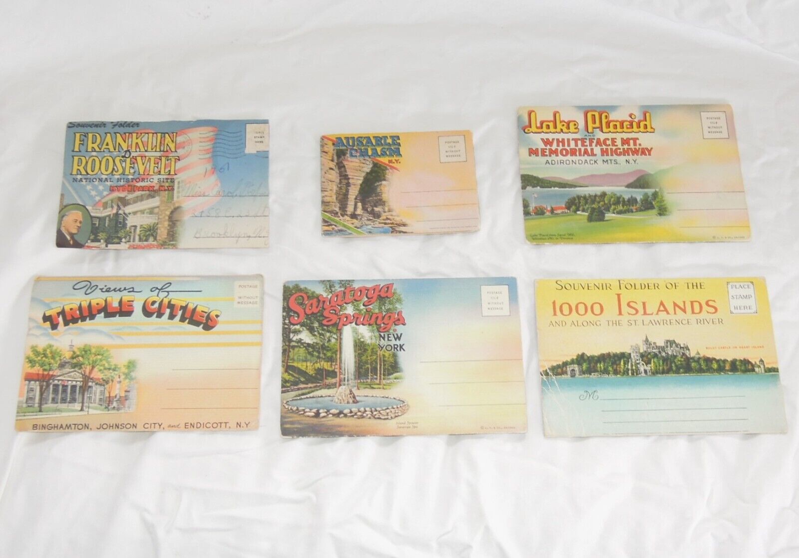 6 different Vintage Postcard Souvenir Folders  New York State attractions