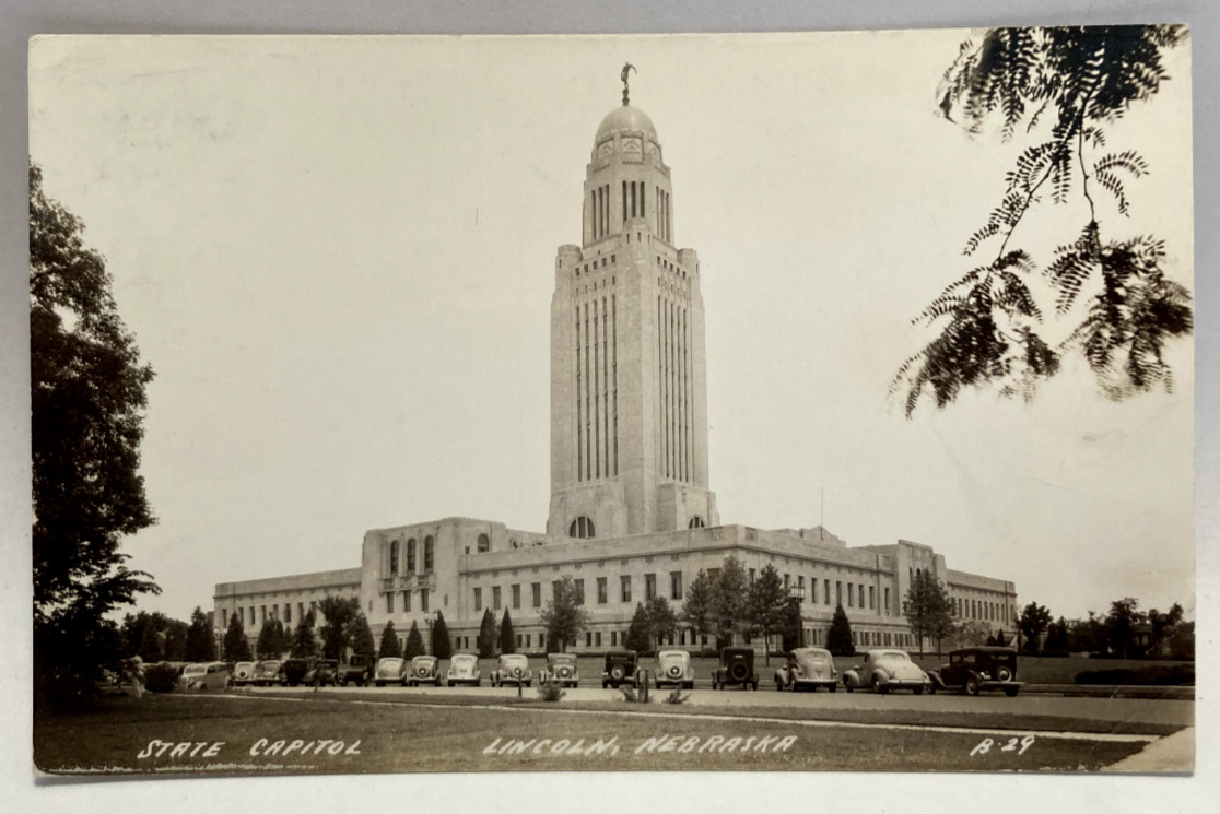 RPPC State Capitol, Lincoln, Nebraska NE Vintage Photo Postcard