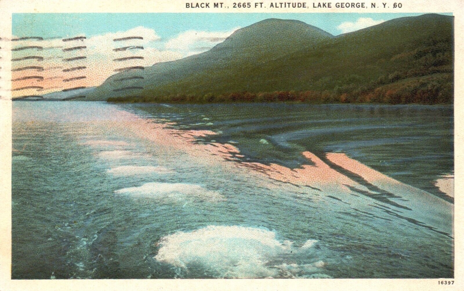 Lake George, NY, Black Mountain, 1926 White Border Vintage Postcard e6966