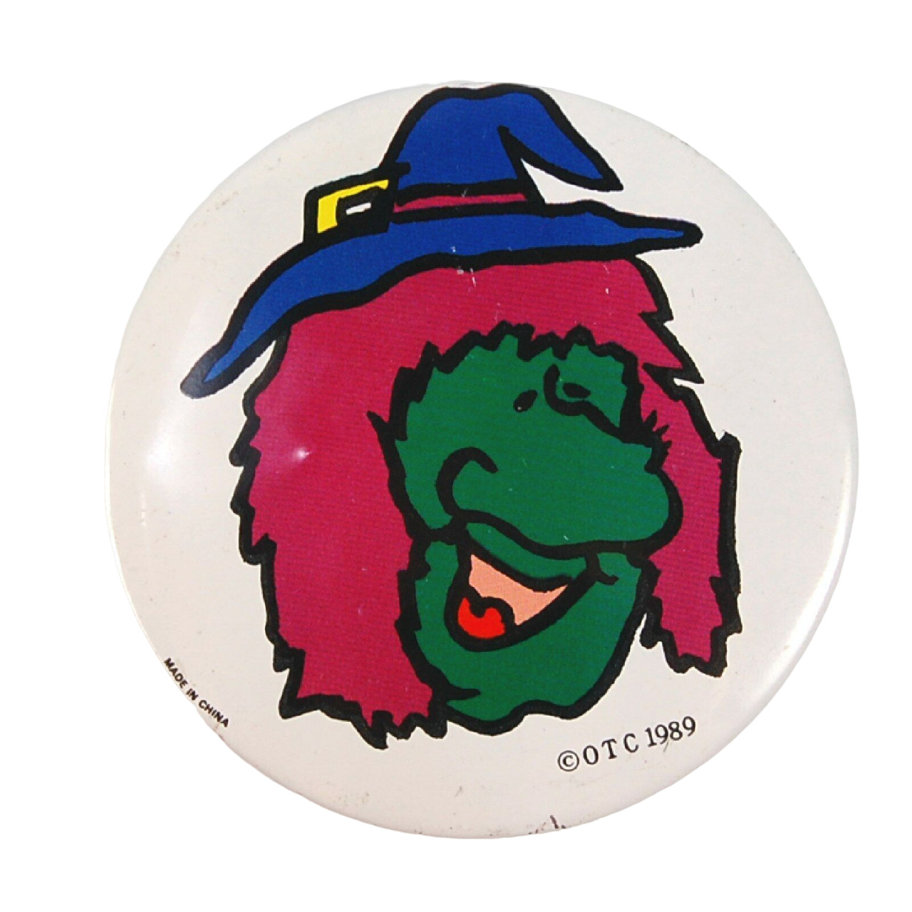 Vintage 1989 Witch Halloween Pinback Button
