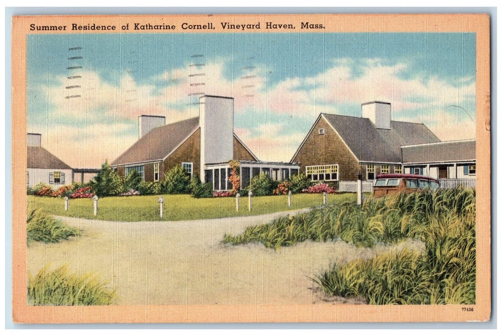 1949 Summer Residence Of Katharine Cornell Vineyard Haven Massachusetts Postcard
