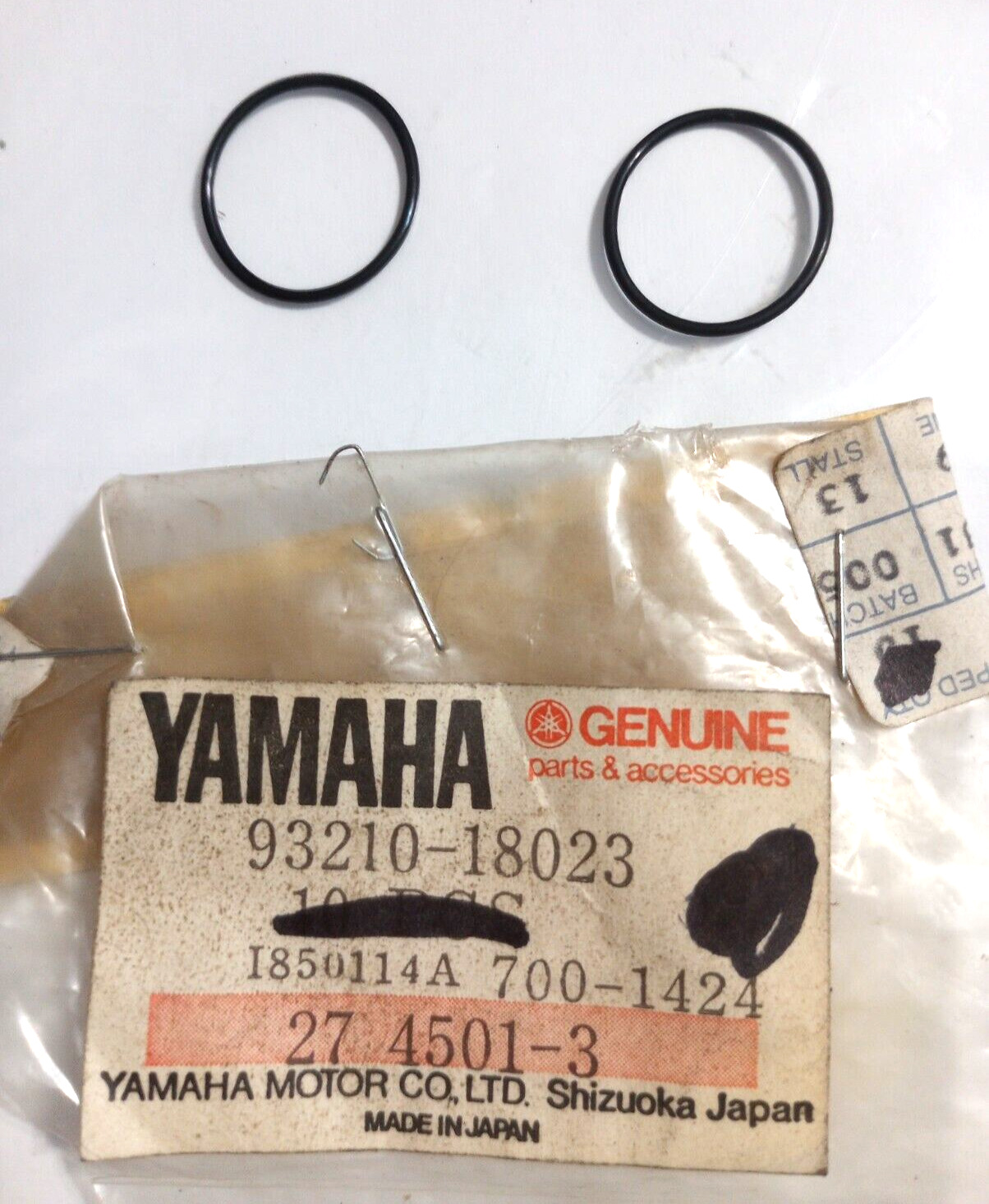 Yamaha PW80, AT3, CT2 O-Ring NOS 93210-18023 Qty. 2 (L-6376)