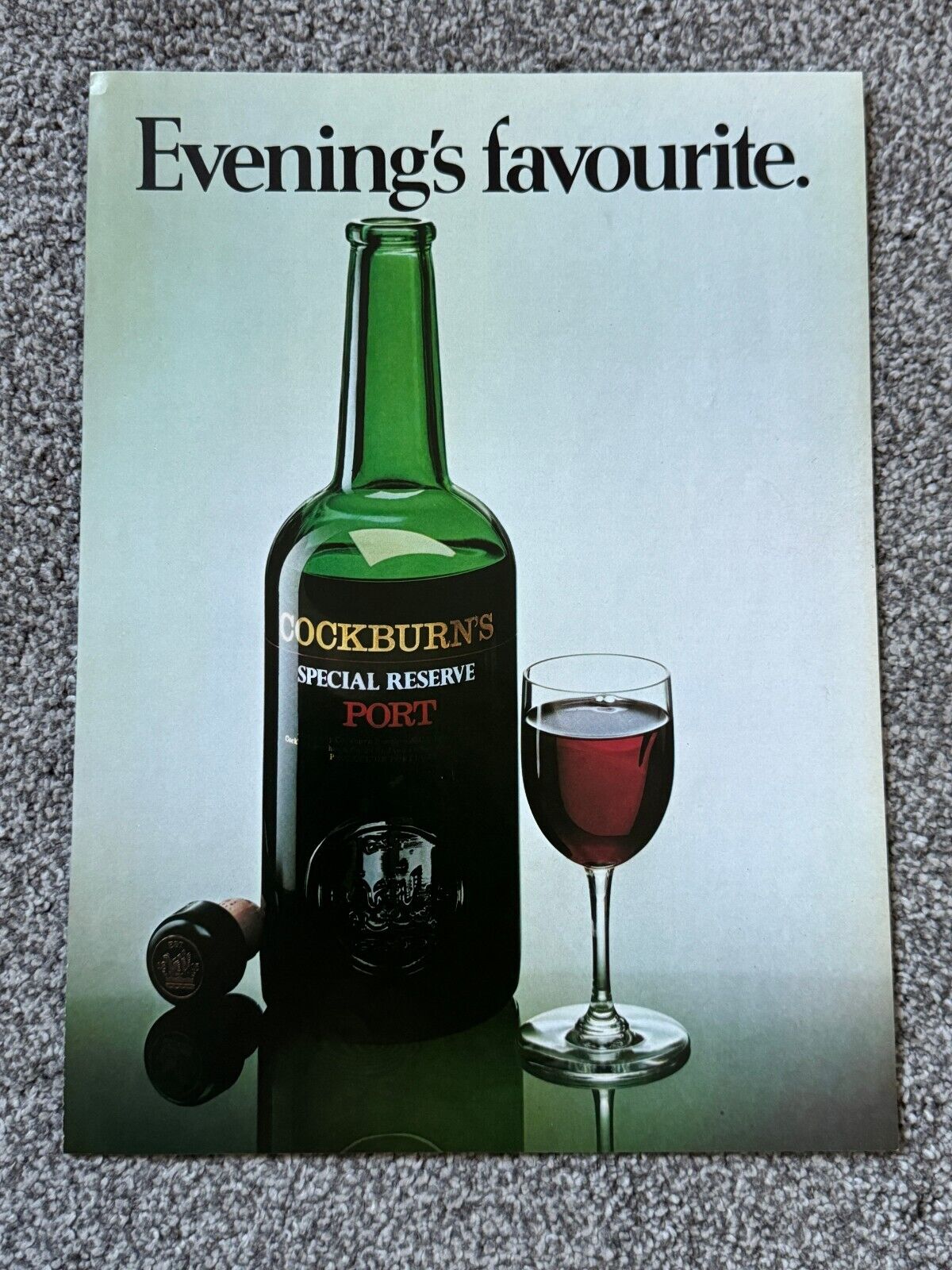 Collectable Vintage 1980 Magazine Advert Picture Art Cockburn\'s Port Ad 80\'s