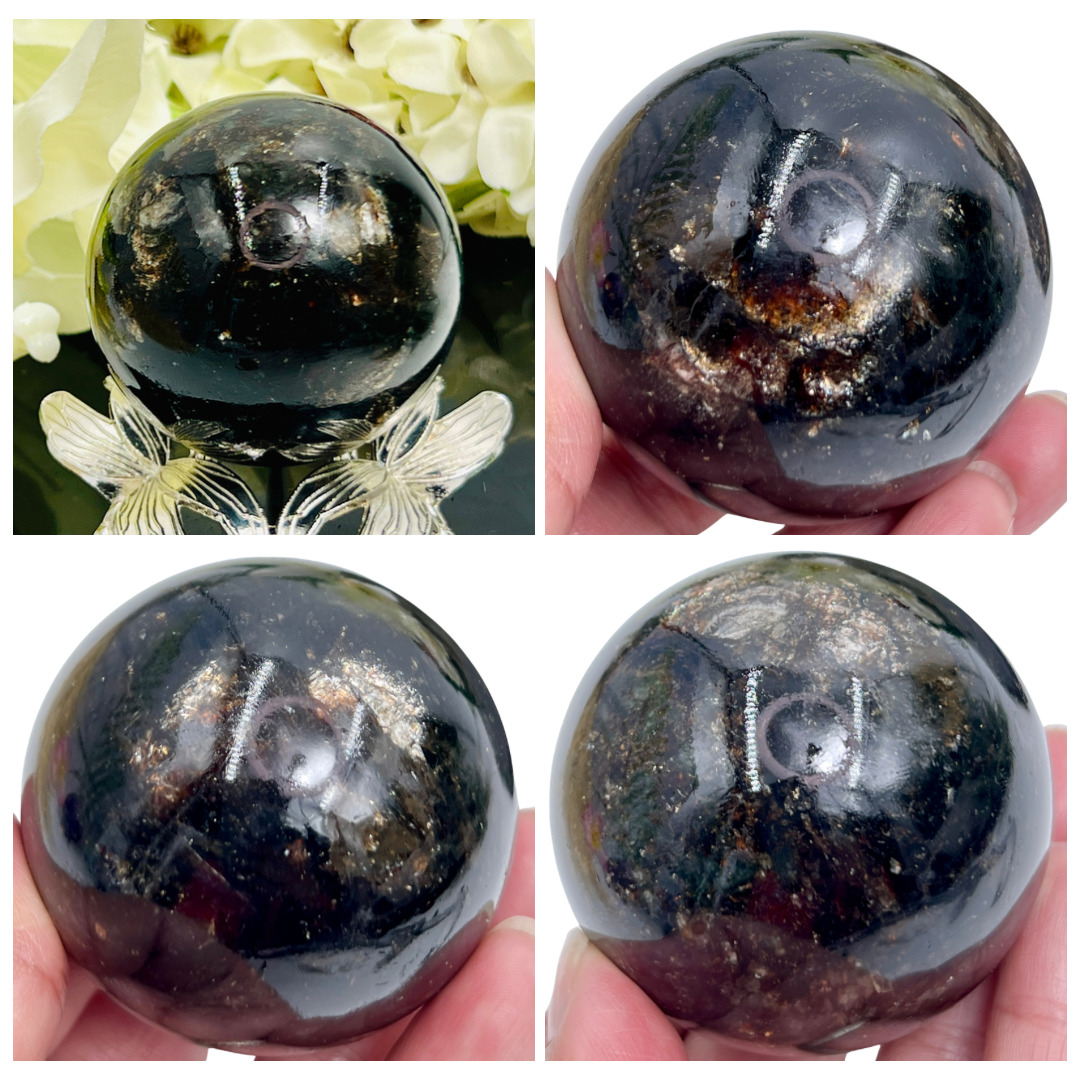 Golden Mica Sphere Healing Crystal Ball 300g 58mm
