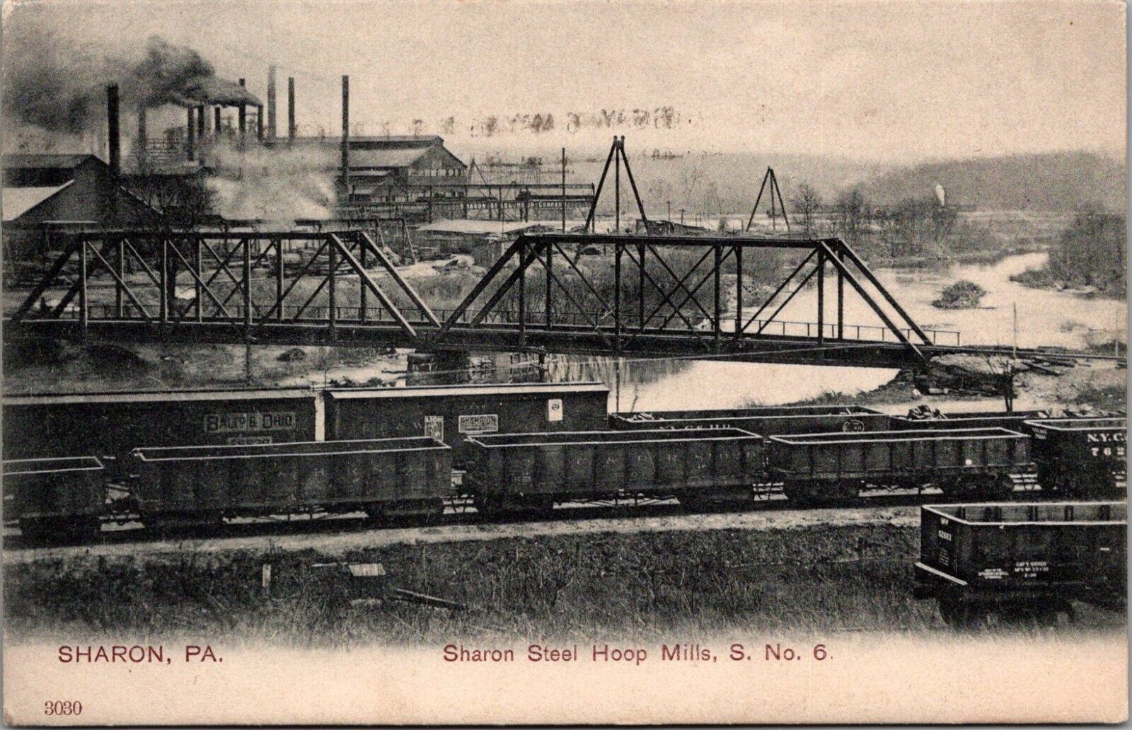 Postcard PA Sharon Hoop Mills, S. No. 6, Undivided Back; Pennsylvania 1908 Ch