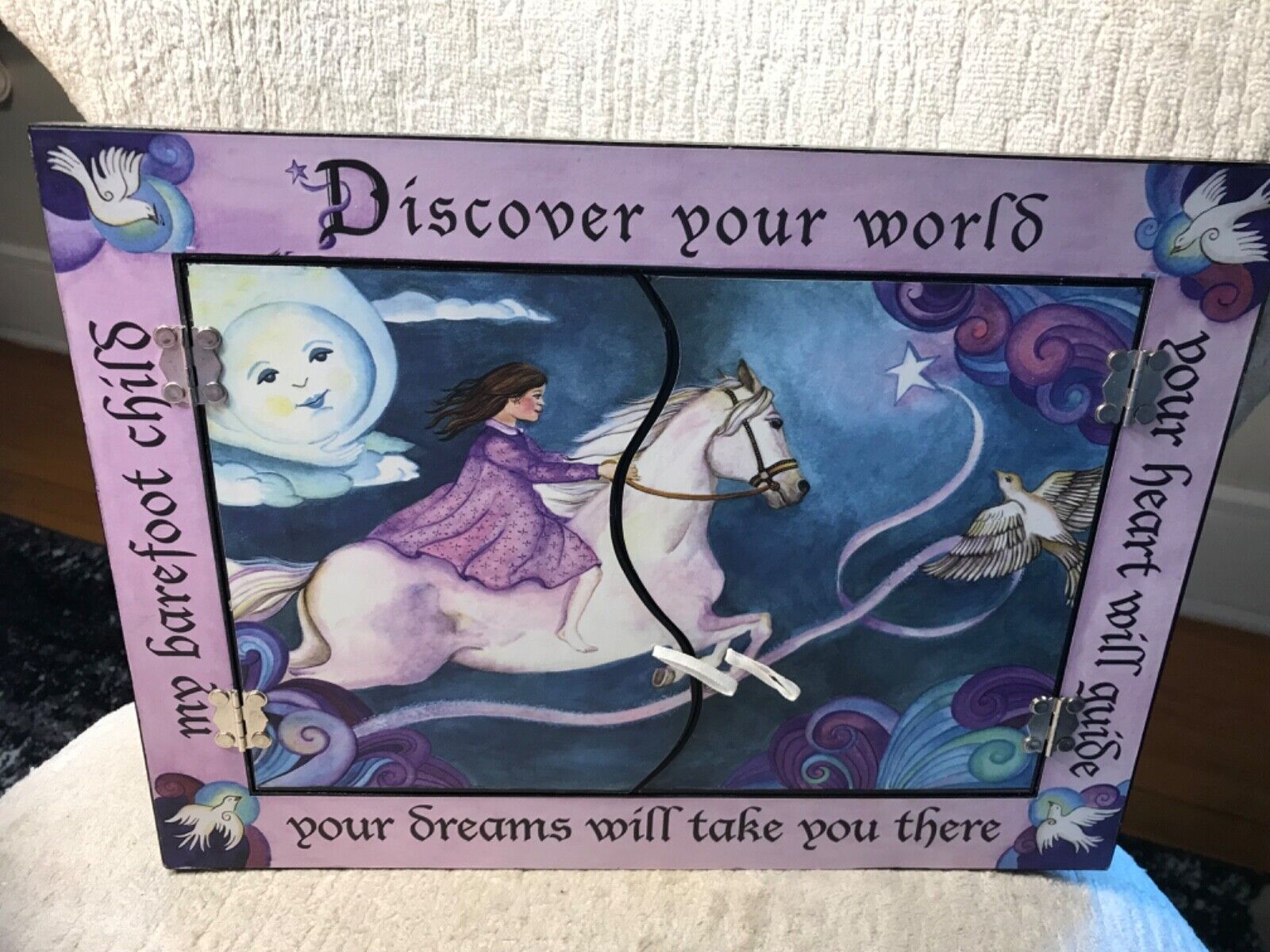 ENCHANTMINTS KIDS DISCOVER YOUR WORLD PICTURE MIRROR fantasy horse girl in sky