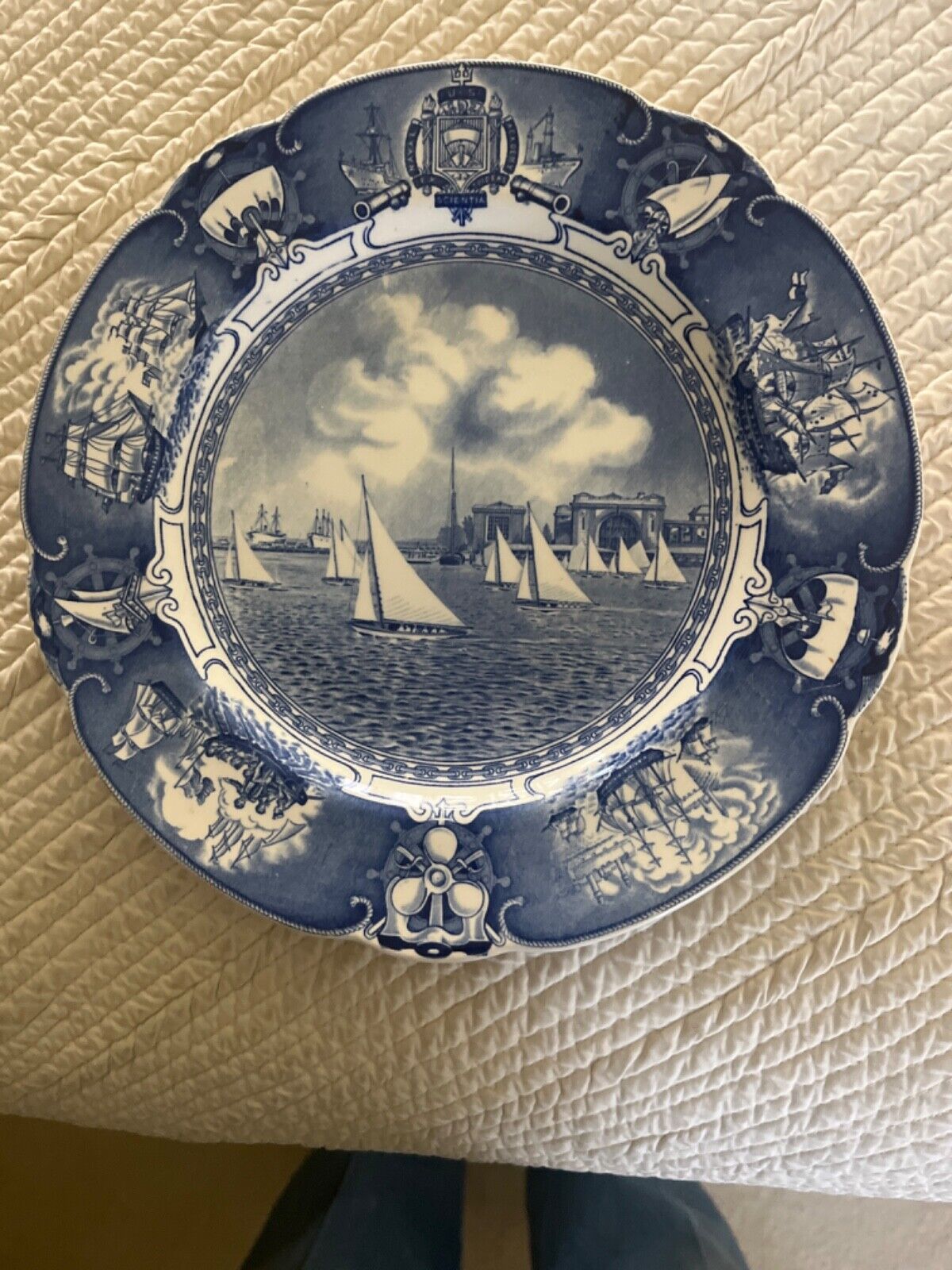 US Naval Academy, Wedgewood blue sailboat drill plate
