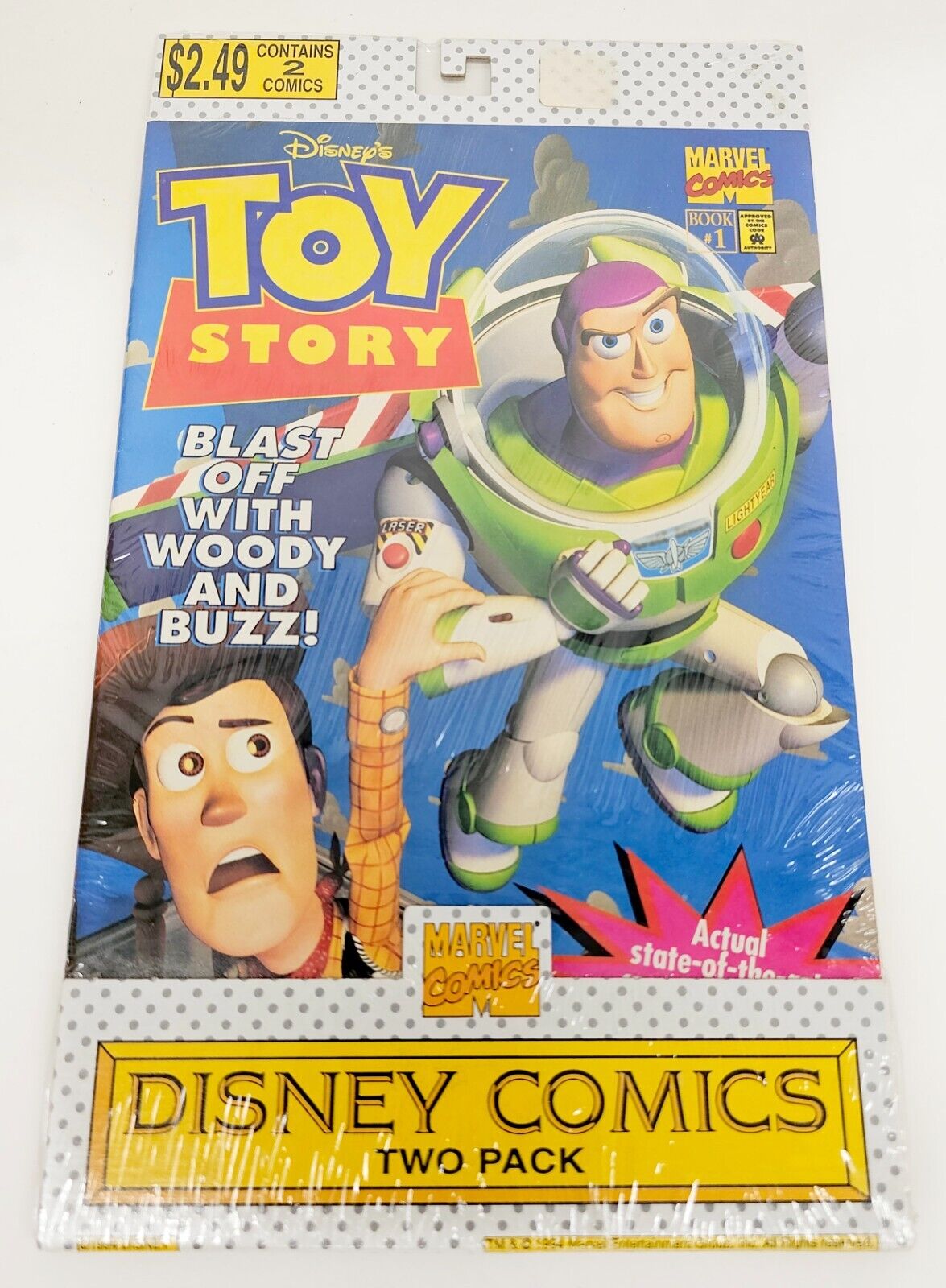 Disney Comics Two Pack Pixar Toy Story #1 #2 Marvel 1994 Sealed Collectible Set