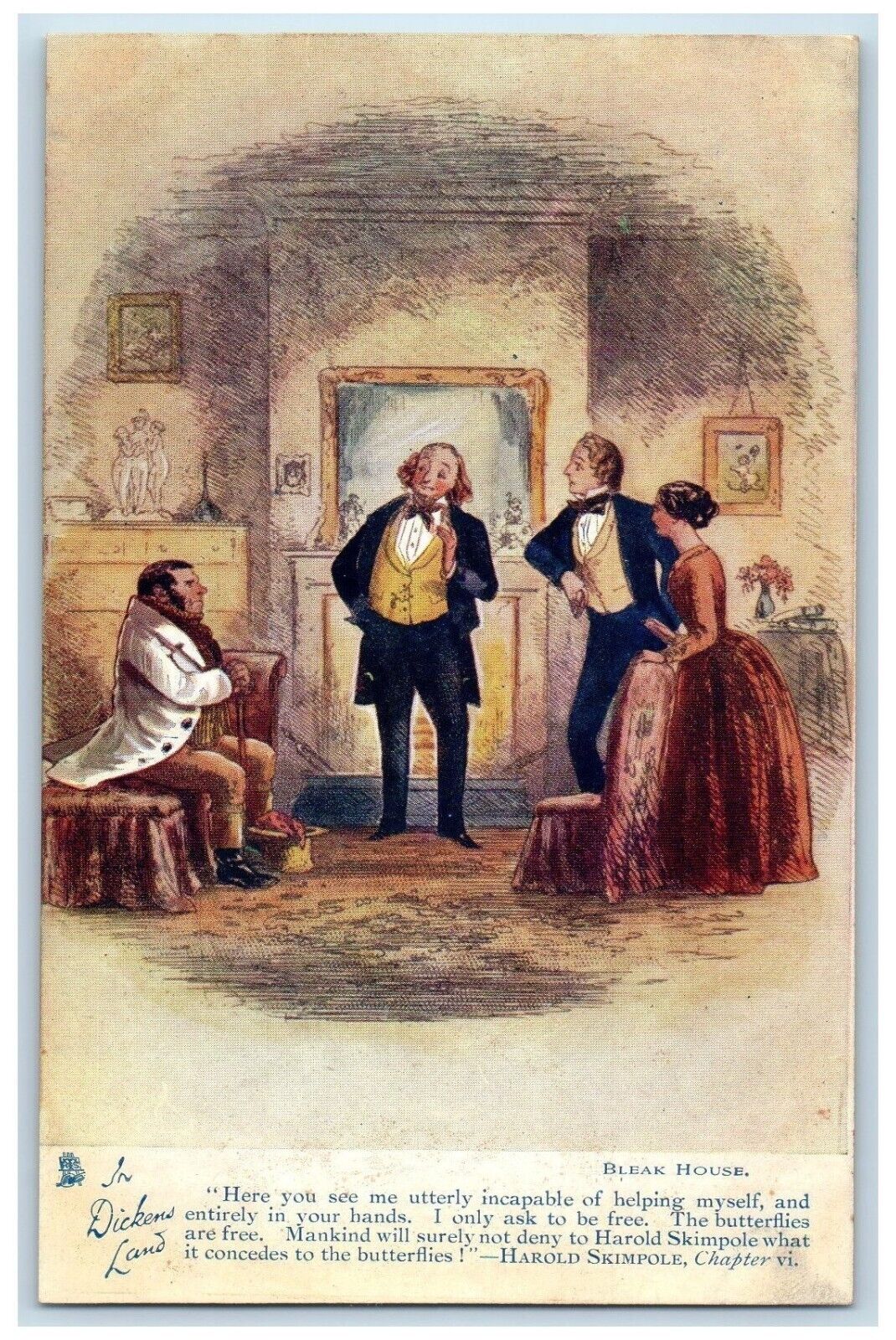 Dickens Land Bleak House Harold Skimpole Chapter VI Oilette Tuck\'s Postcard