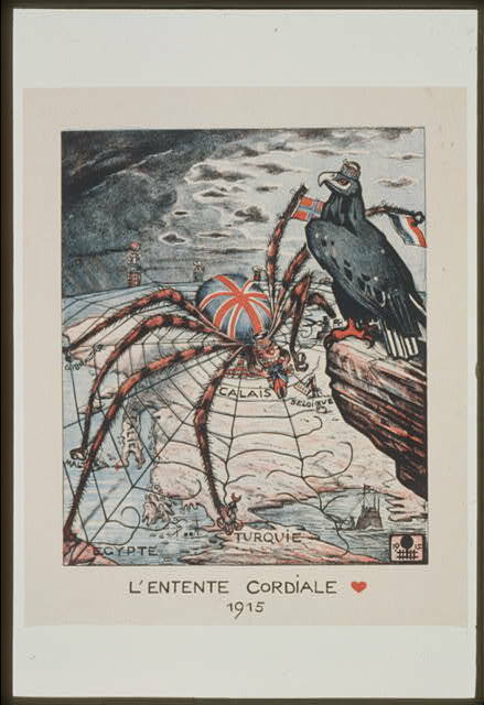 L\'Entente Cordiale 1915,France,Great Britain,Spider,German Eagle,1915,World War