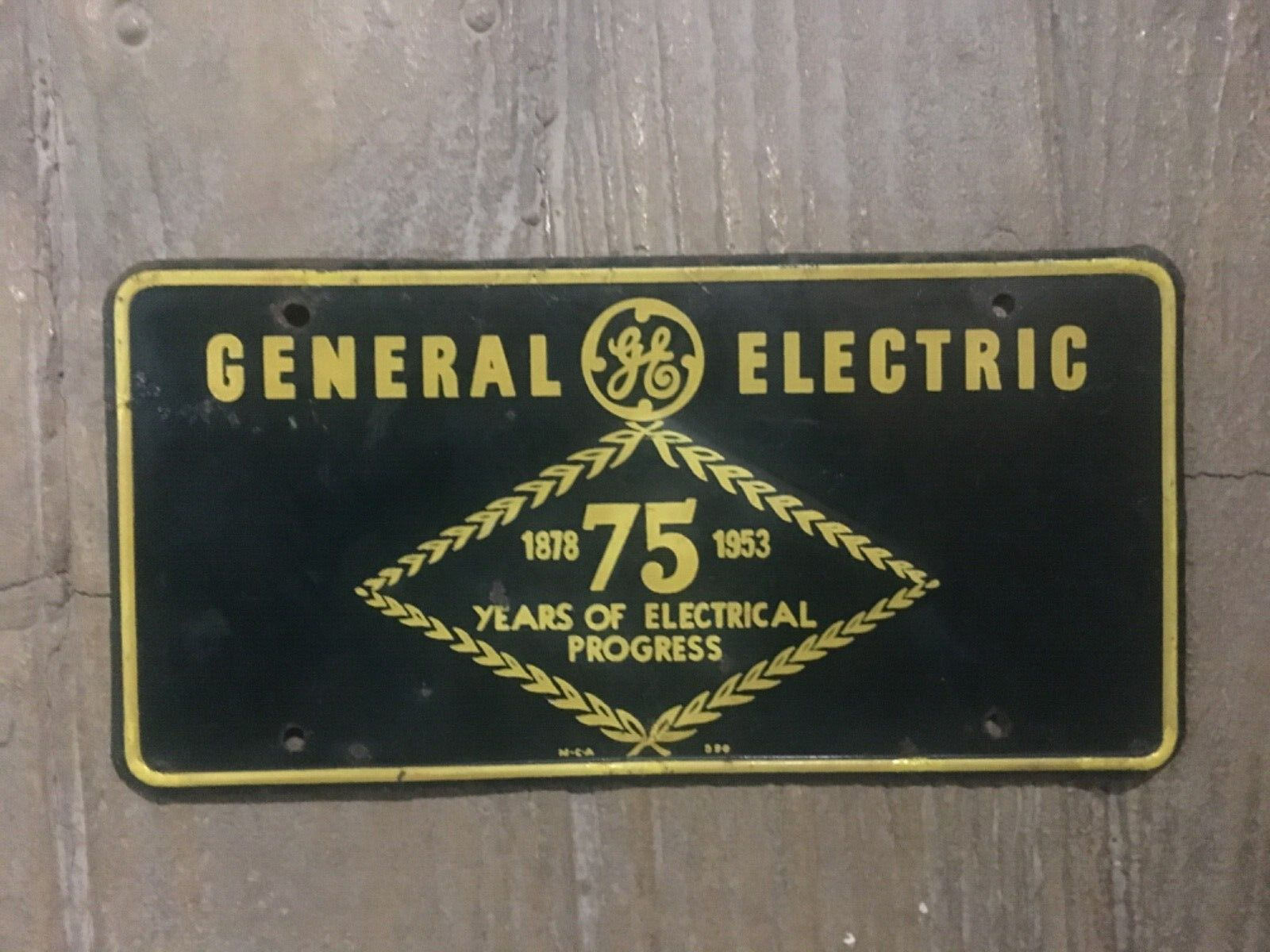 1953 Ohio General Electric GE 75th Booster License Plate Front Topper